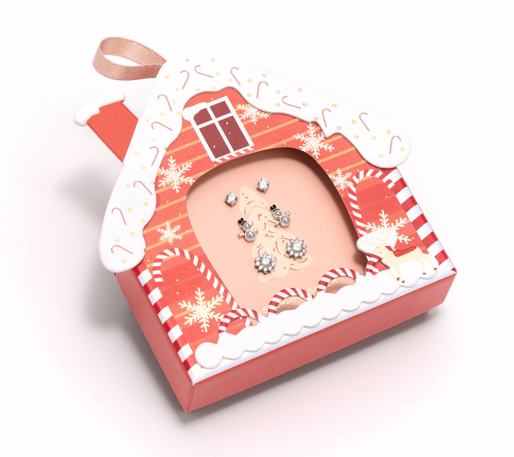 Diamonique x Erin Moseley Set of 3 Holiday Stud Earrings, Sterl