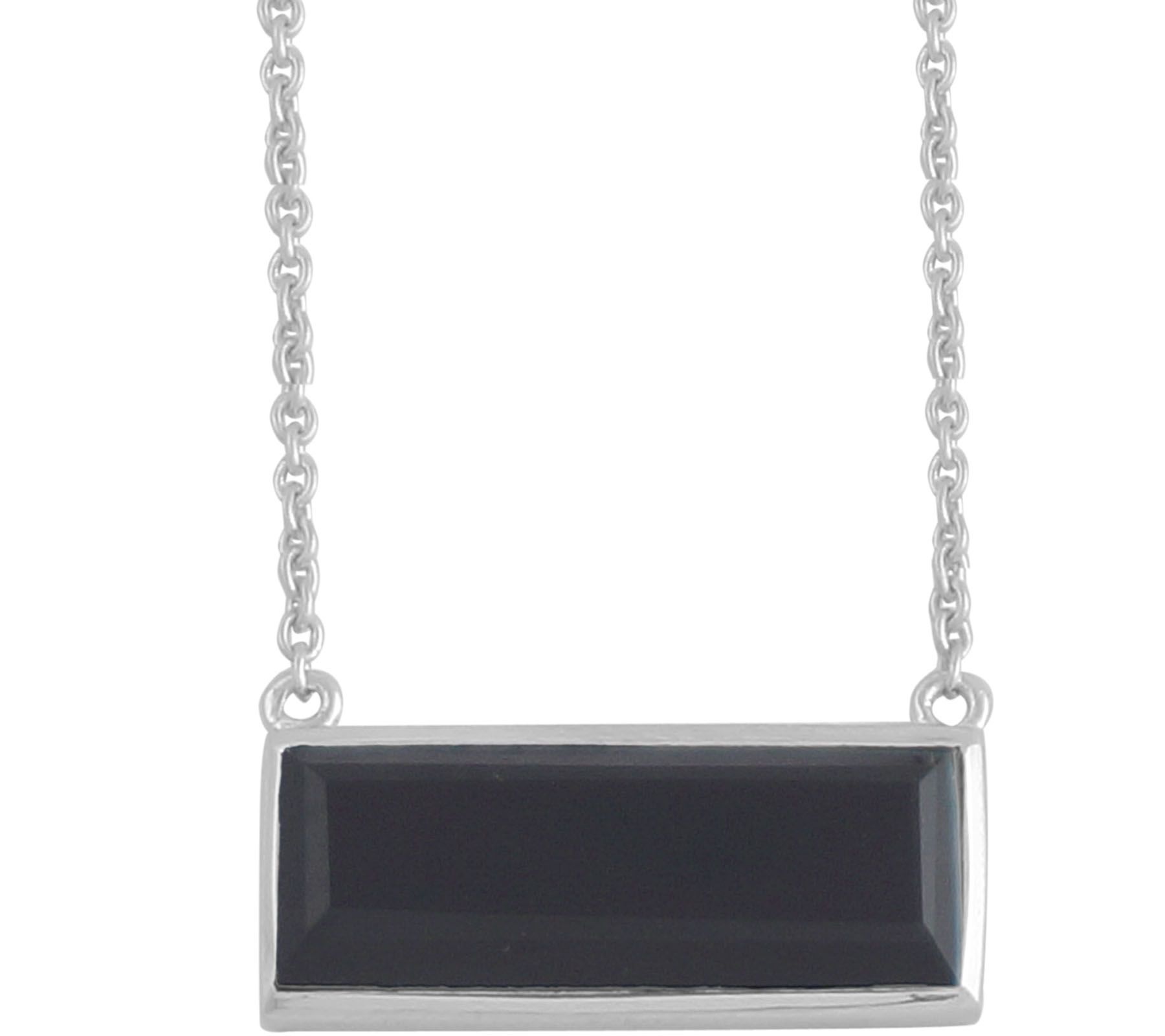 Gemstone Bar Necklace, Sterling
