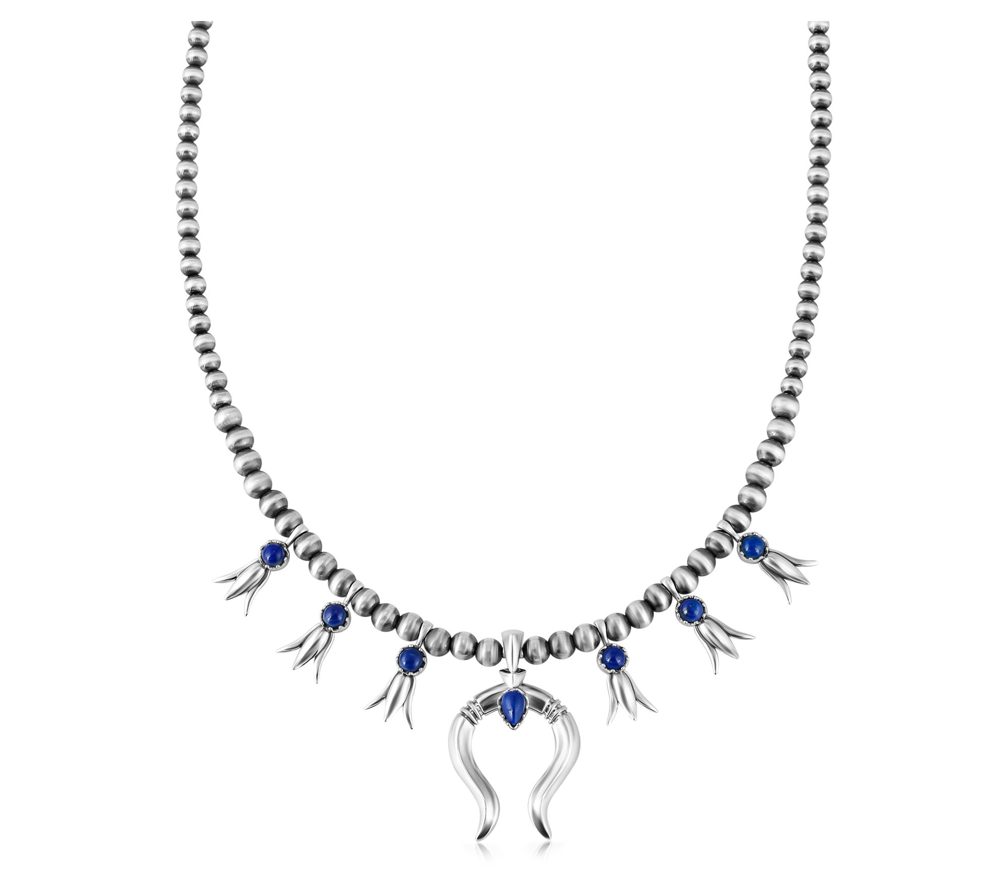 American West Sterling Squash Blossom GemstoneNecklace