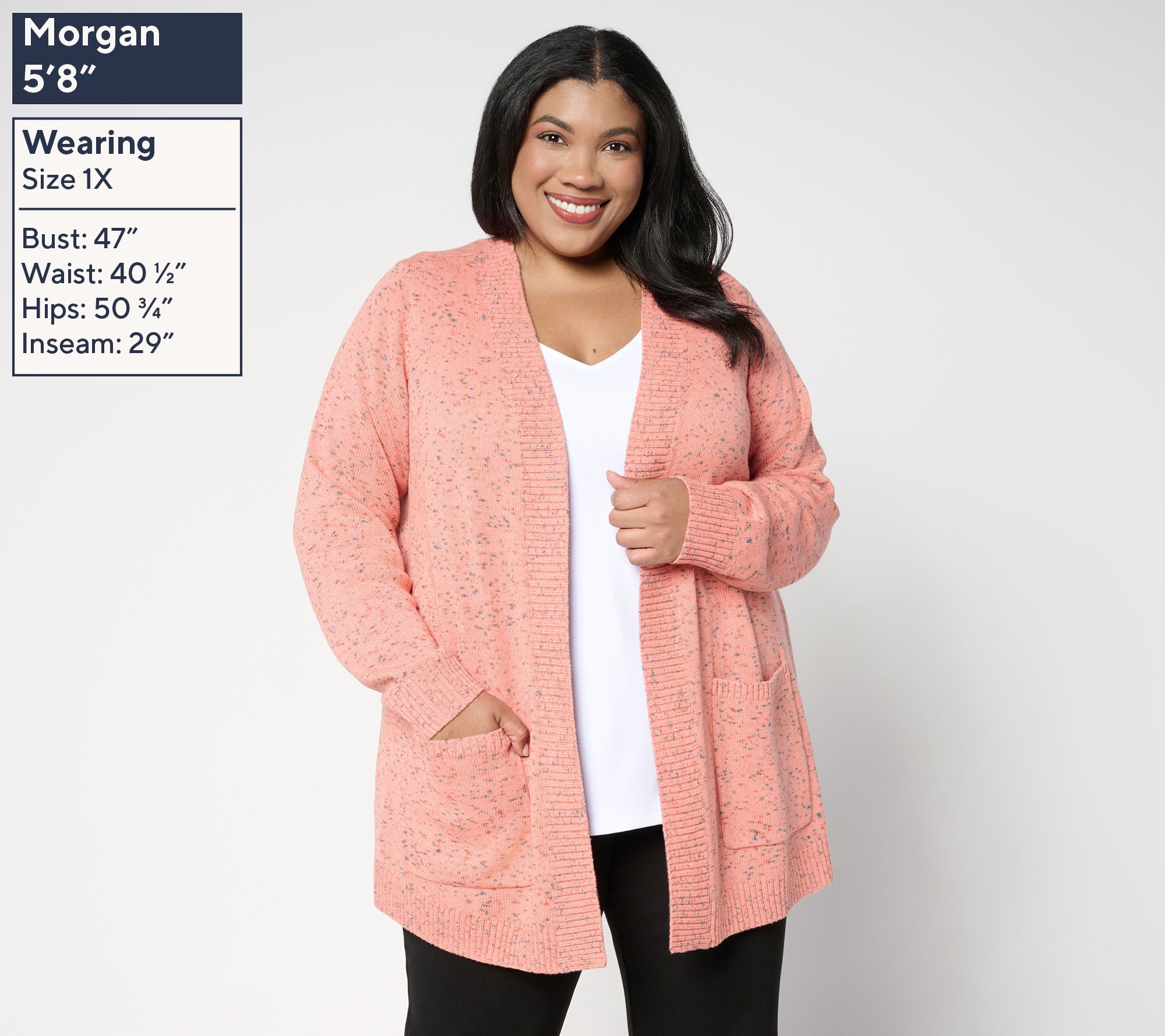 Belle by Kim Gravel Confetti Open Front Cardigan