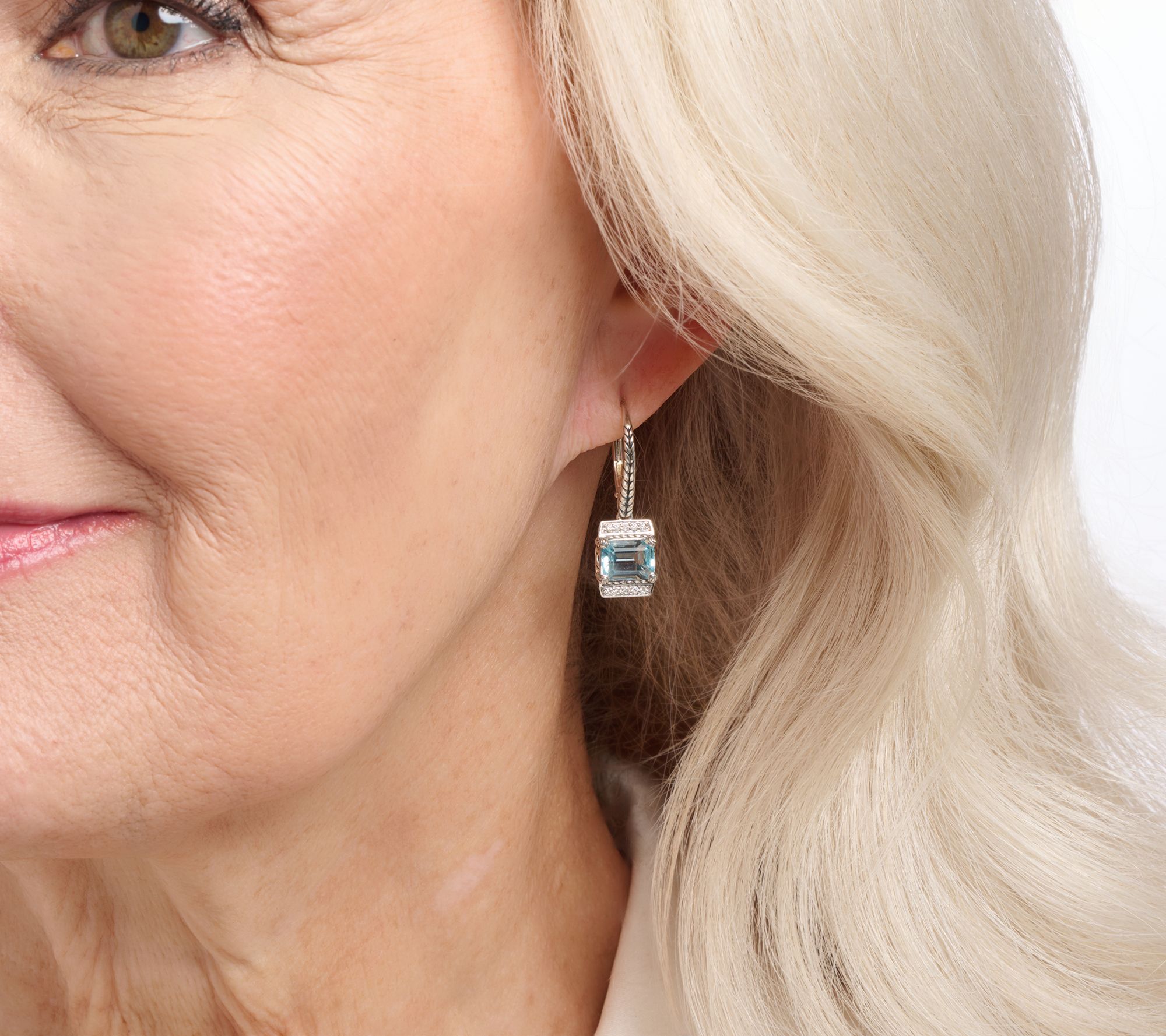 JAI Sterling Silver Legacy Woven Gem & Diamond Earrings