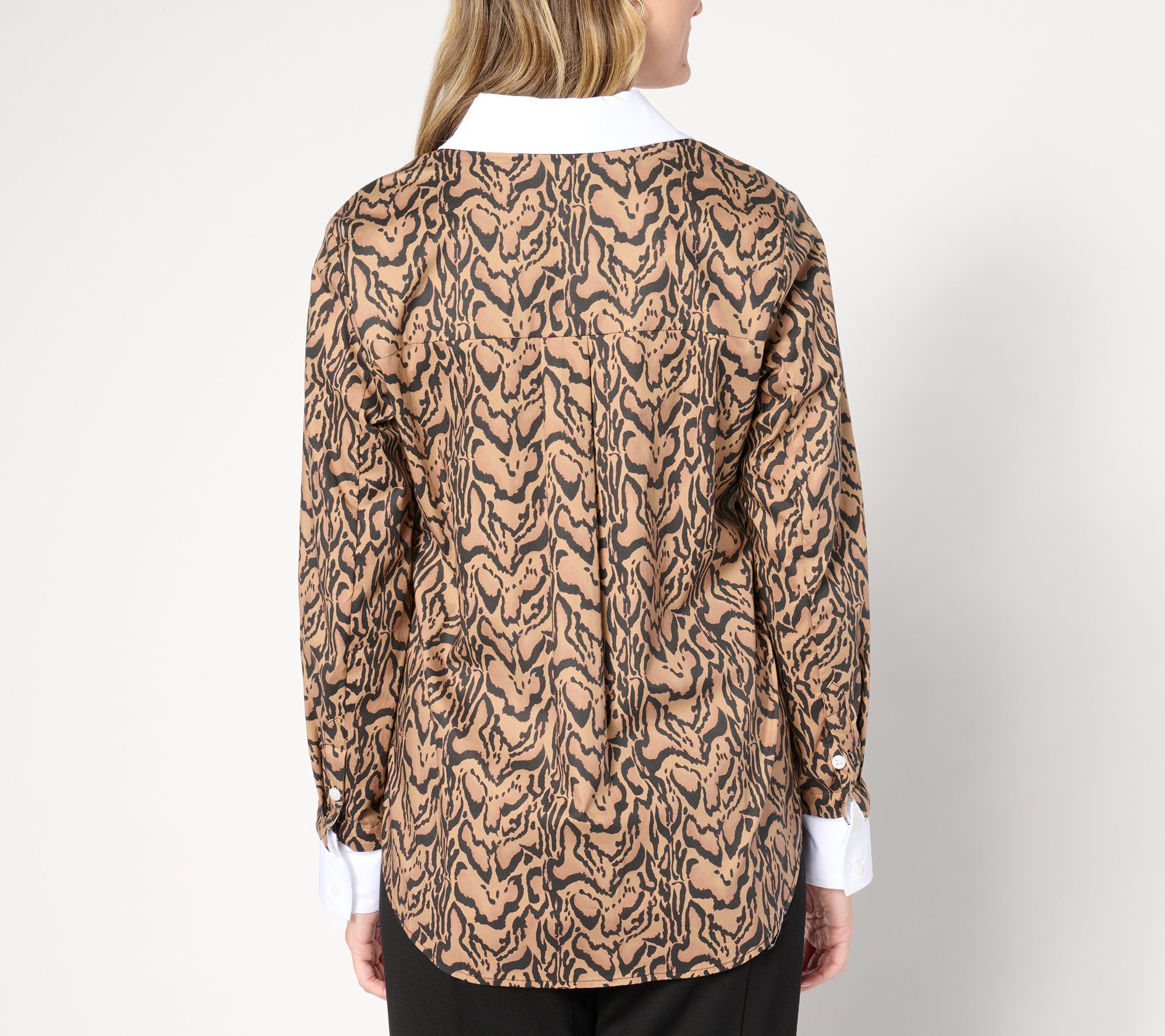 by Stacy London Core Poplin Button-Front Top