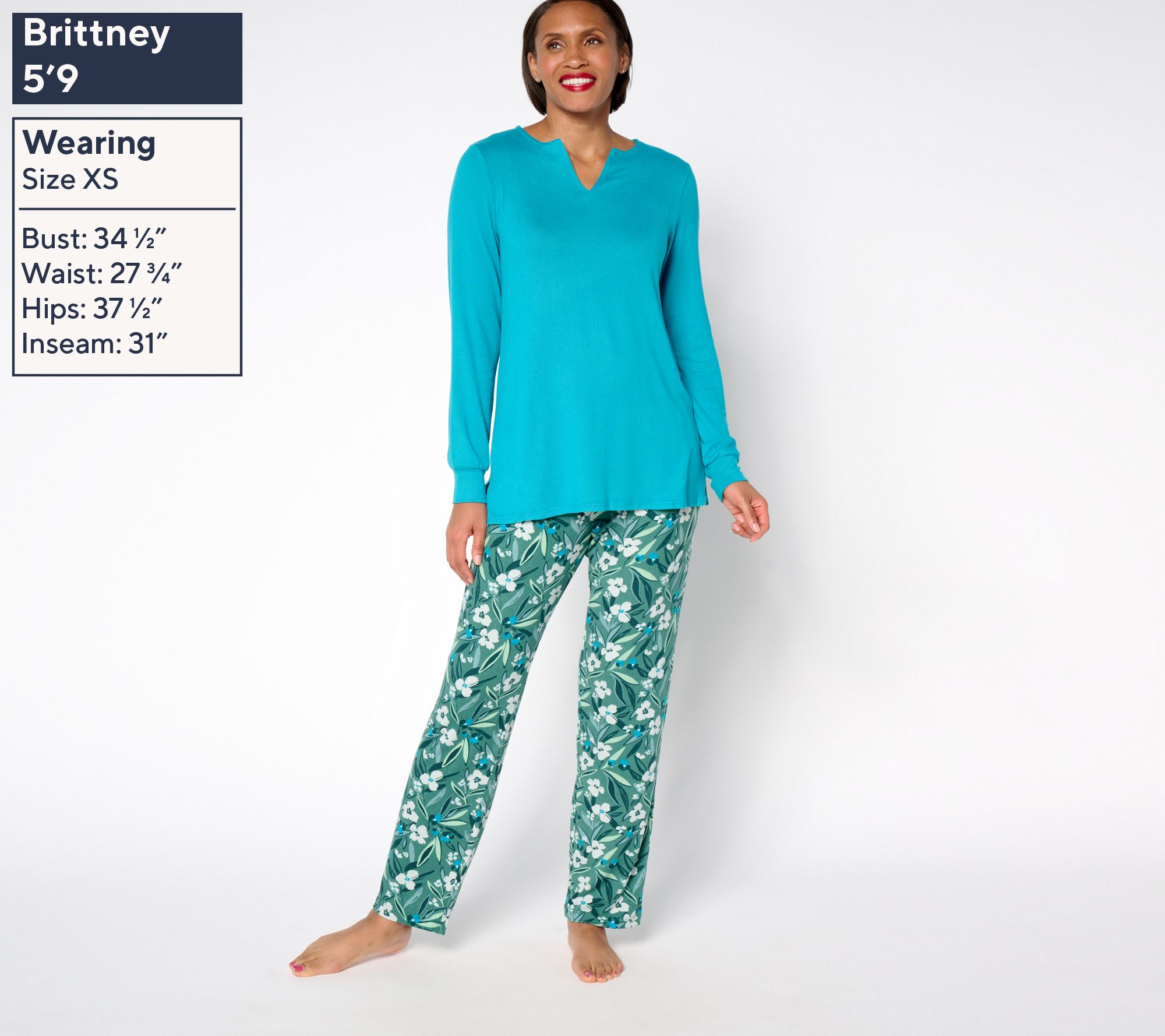 Stan Herman Brushed Sweater Knit Pajama Set