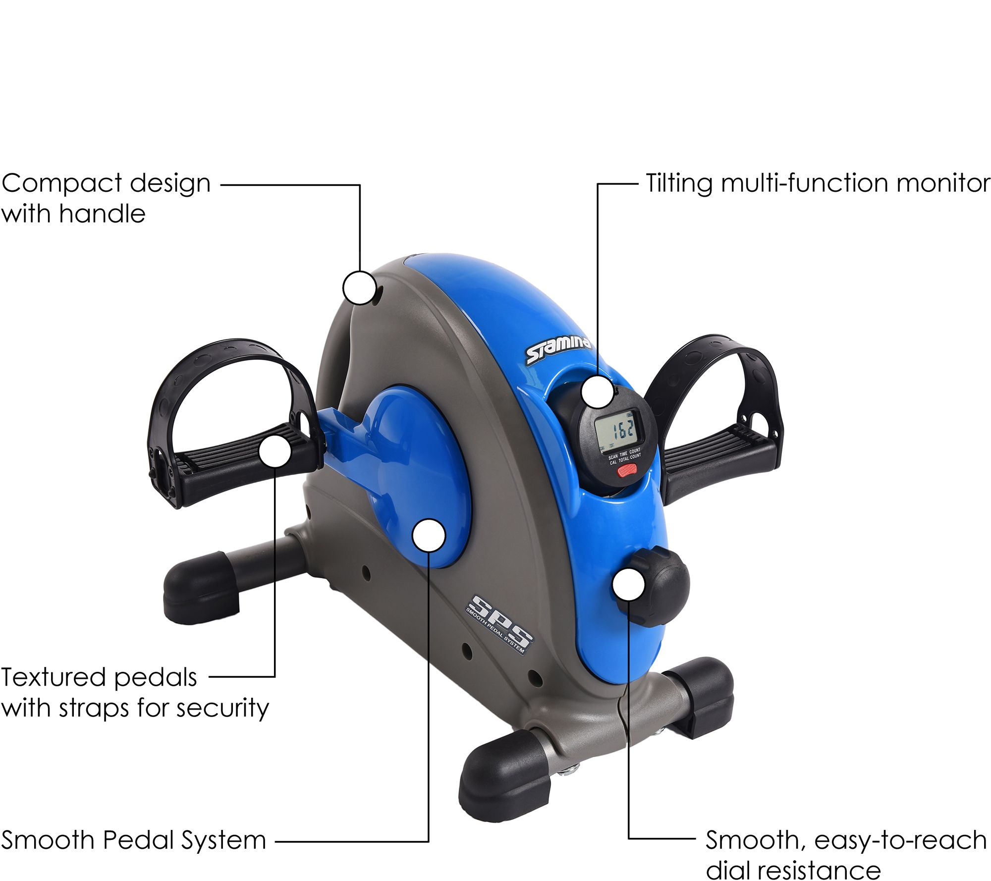 Stamina Mini Exercise Bike with Smooth Pedal System