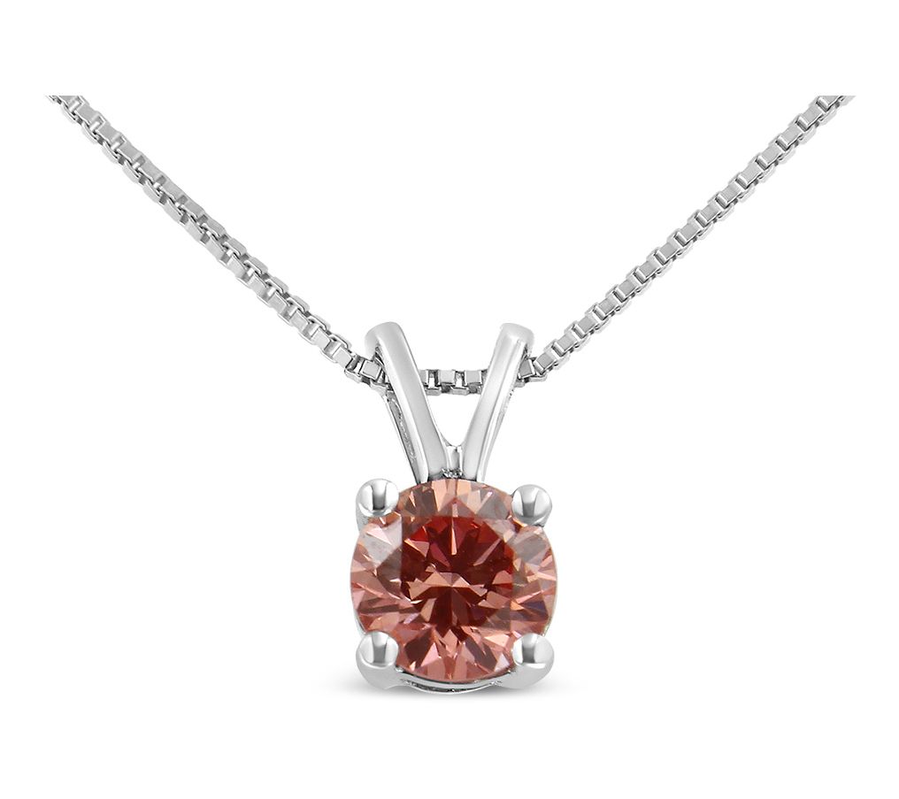 Haus of Brilliance Lab Grown Pink Diamond Necklace, 14K Gold