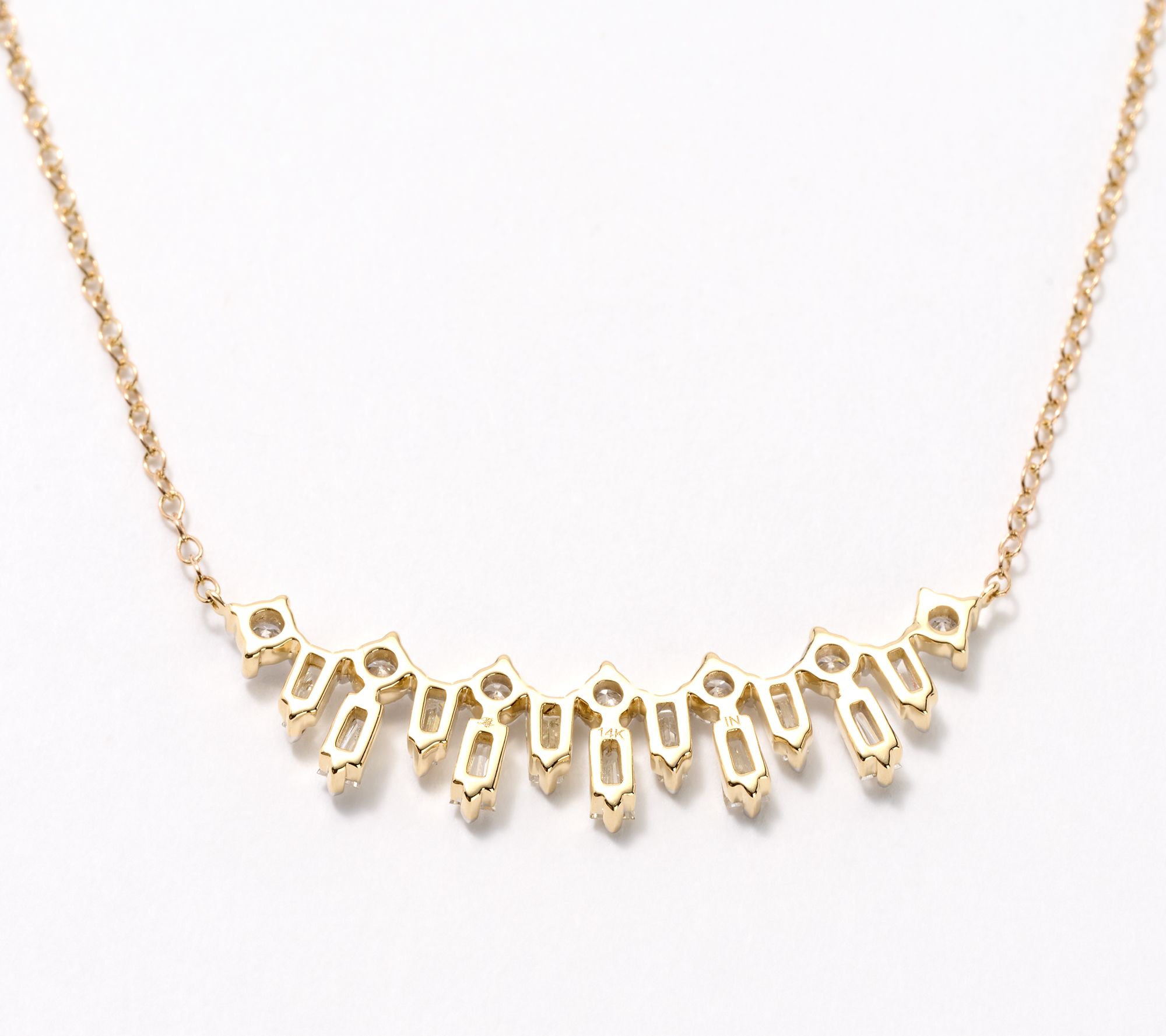 Affinity Diamonds Mixed Cut 1 cttw Statement Necklace, 14K