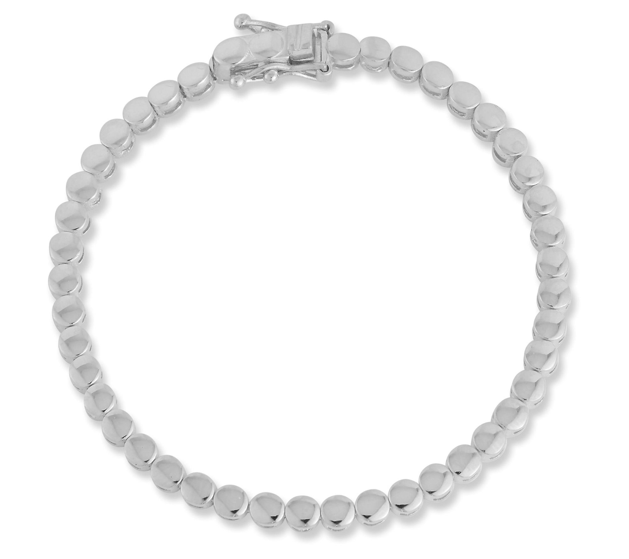 Sterlina Silver Round Link Tennis Bracelet, Sterling