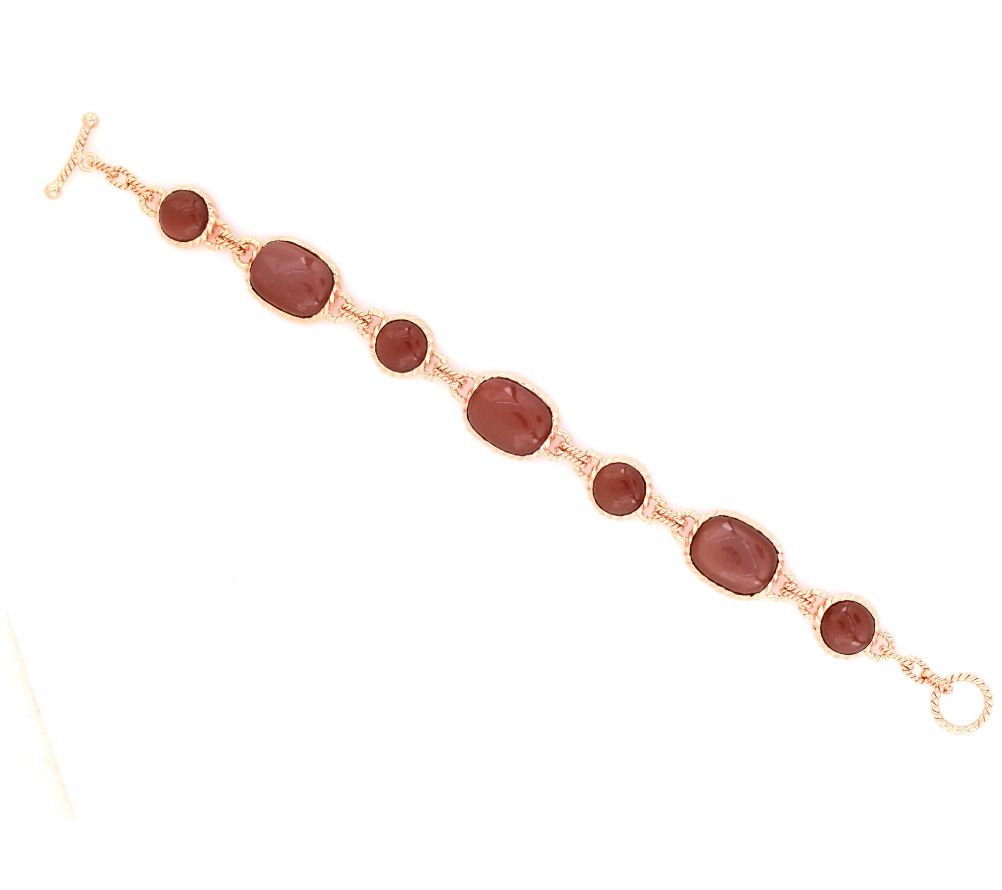 Affinity Gems Chocolate Moon Stone Bracelet, 14K Rose Plated