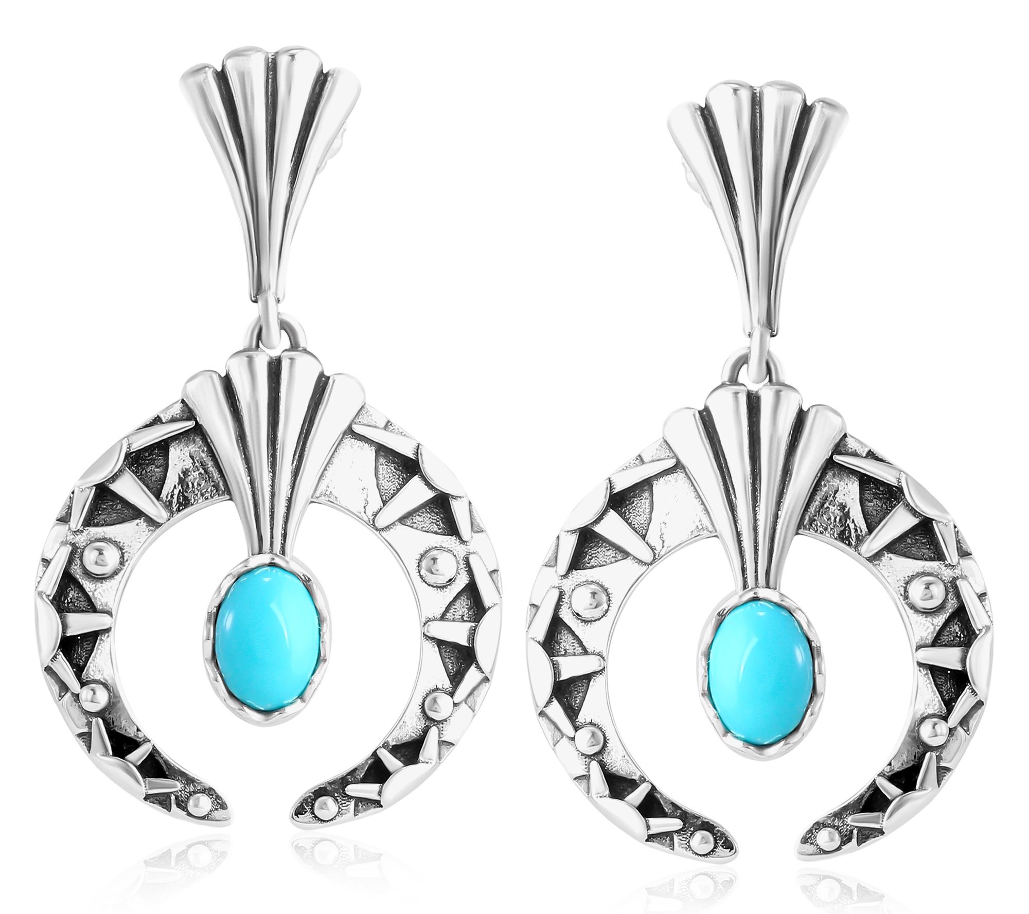Fritz Casuse Sterling Silver Oval Gemstone NajaEarrings