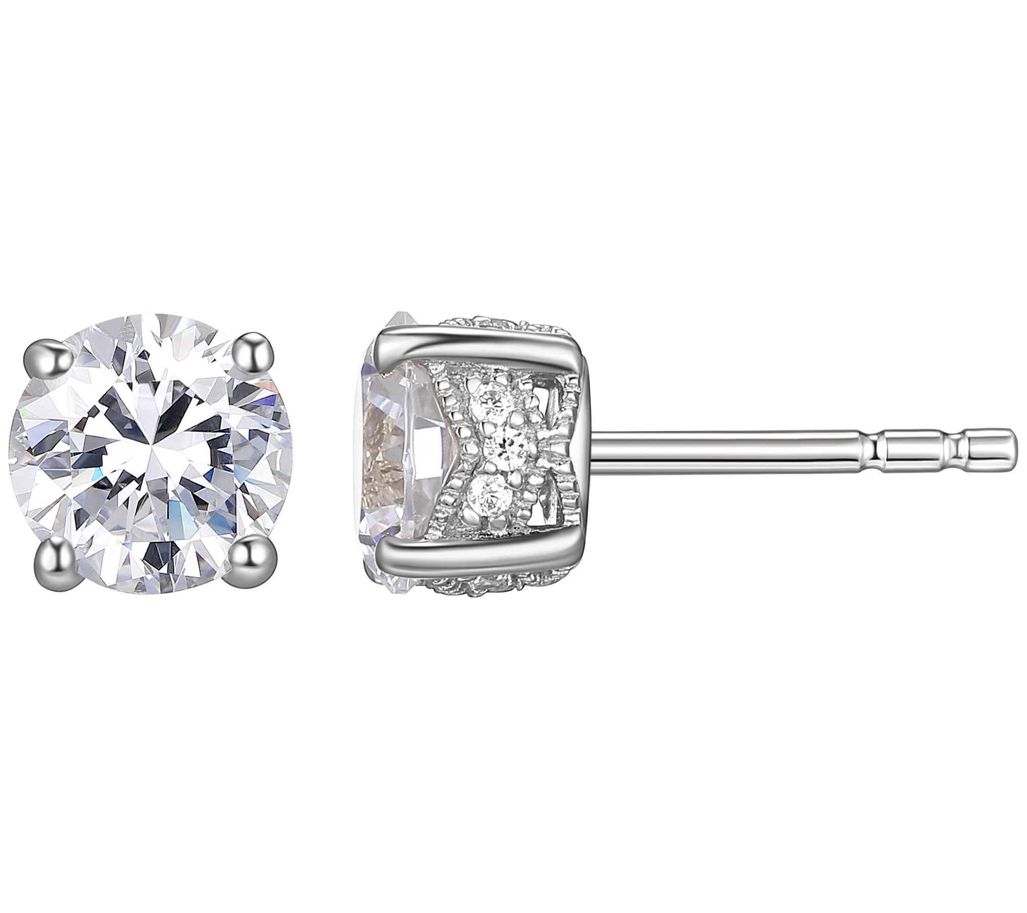 Sterling Silver 2.10 cttw Moissanite Stud Earrings