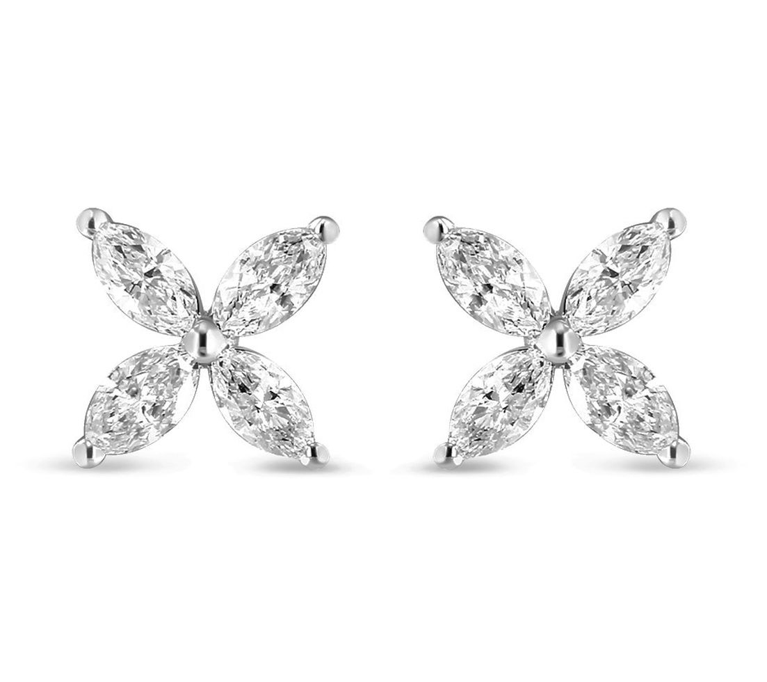Haus of Brilliance Floral Lab-Grown Diamond Stud Earrings, 14K