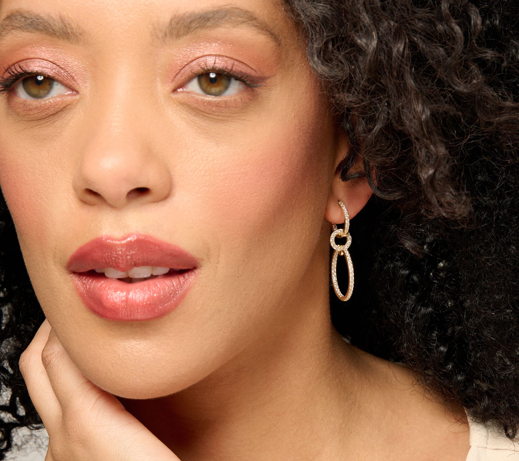 Diamonique x Kathy Levine Jetsetter Hoop Earrings, Sterling Silver