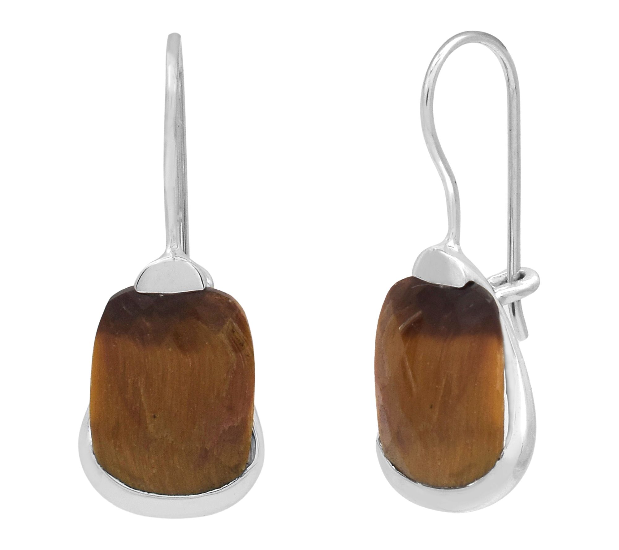 Affinity Gems Tiger Eye Dangle Earrings, Sterling Silver