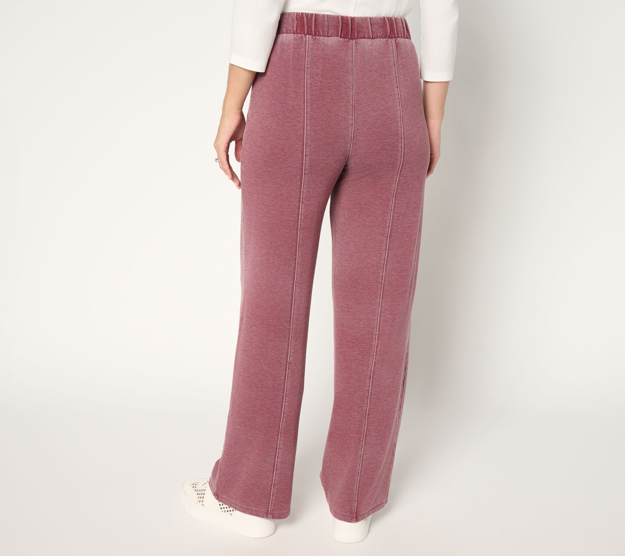 LOGO by Lori Goldstein Petite Full Length Pull On Knit Pants