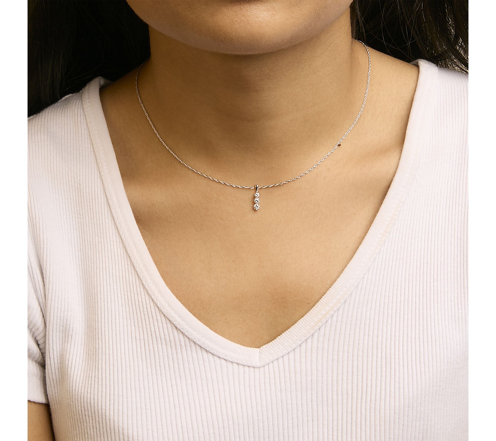 Haus of Brilliance Lab Grown Diamond Drop Necklace, Sterling