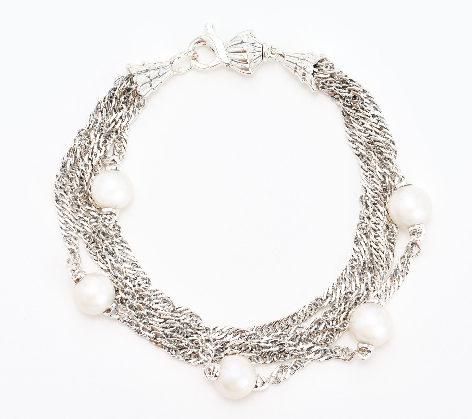 Third Person Sterling Silver Sea & Soul Cultured Pearl Chain Bracelet