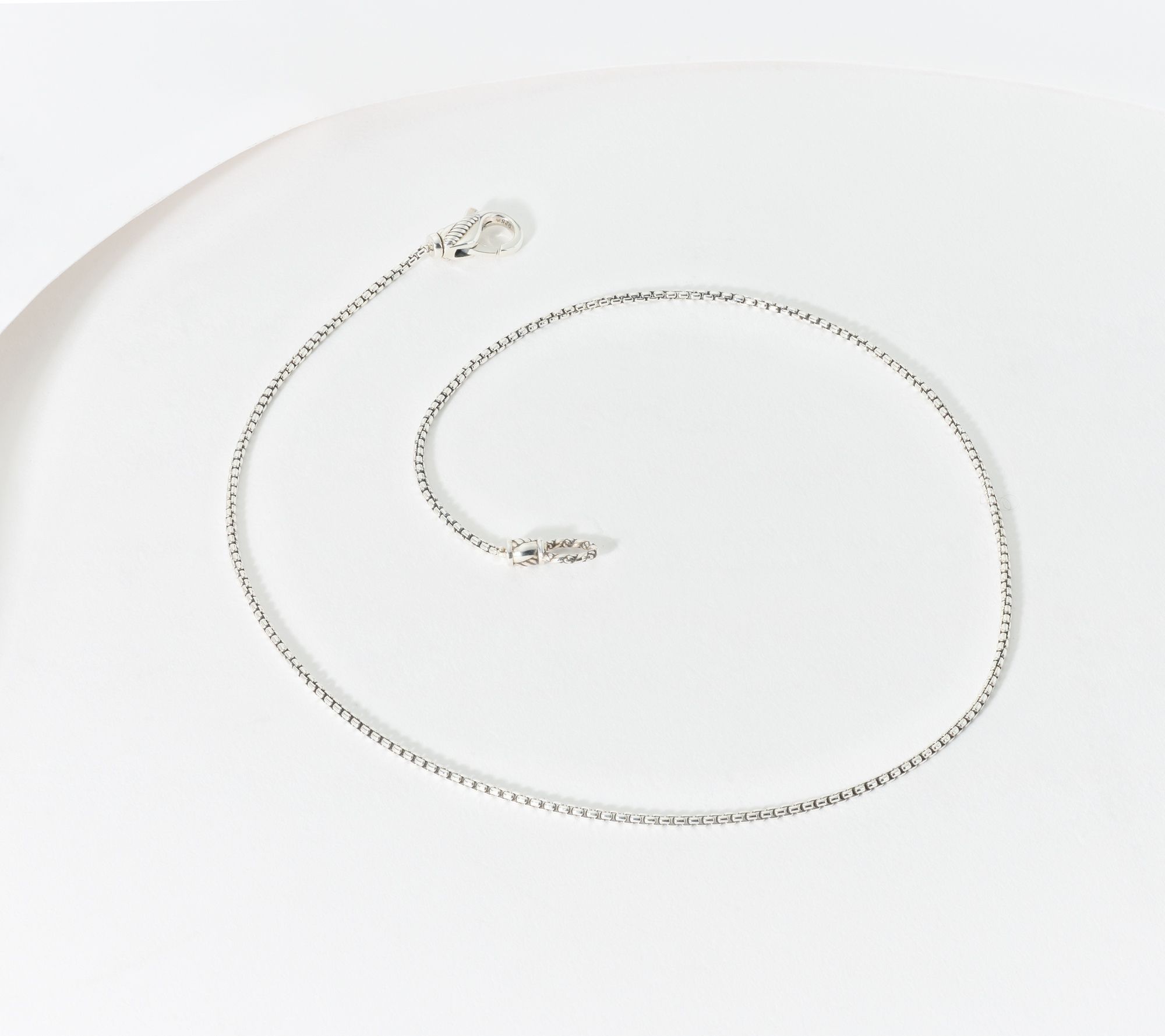 JAI Sterling Silver 1.6mm Baby Box Chain 16