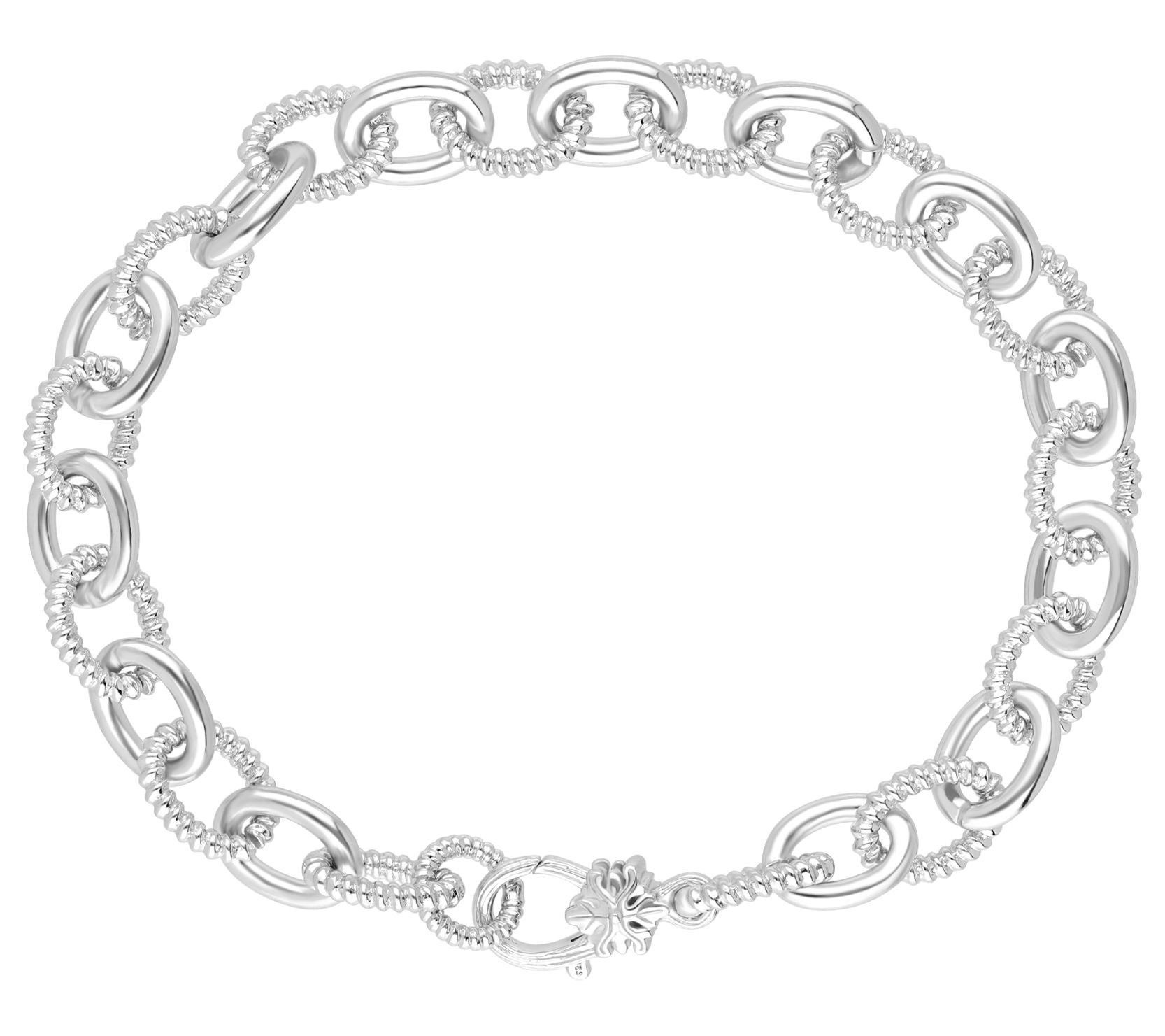 Ariva Sterling Silver Oval Link Bracelet