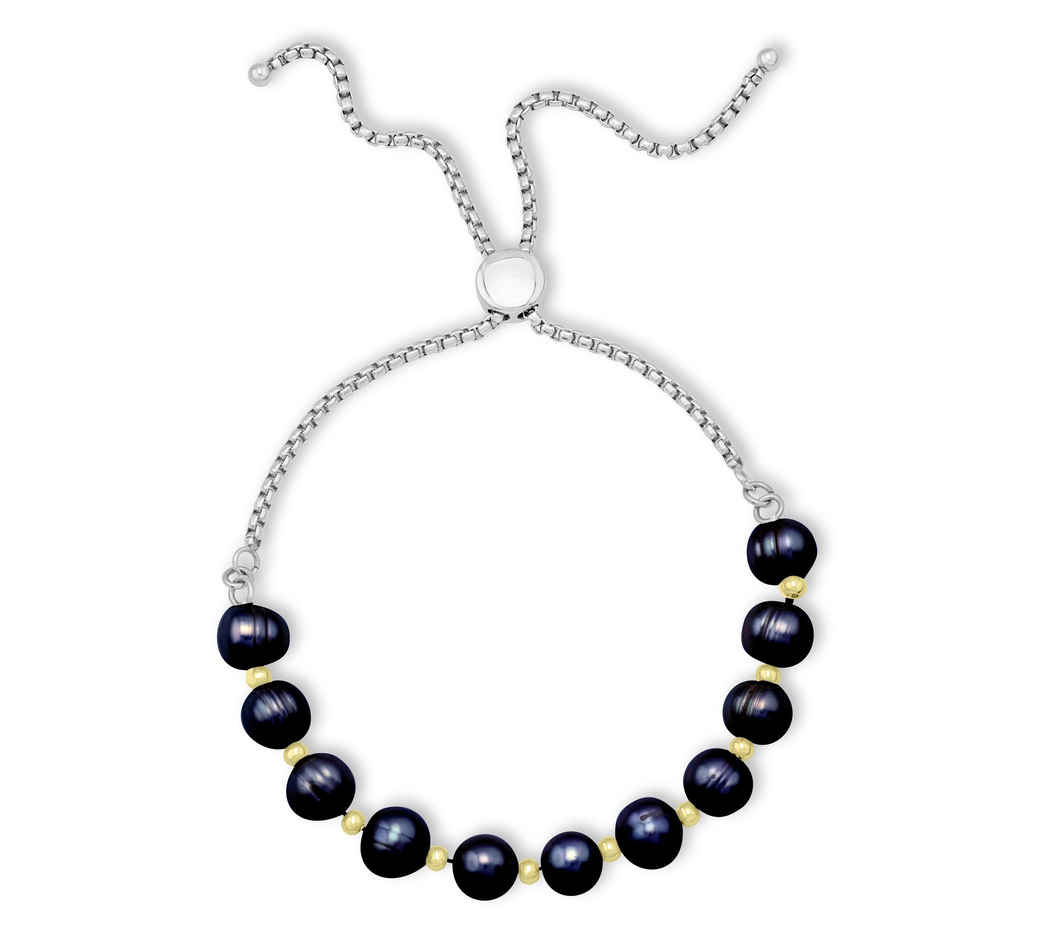 Steel by Design Cultured Pearl Adjustable Bracelet