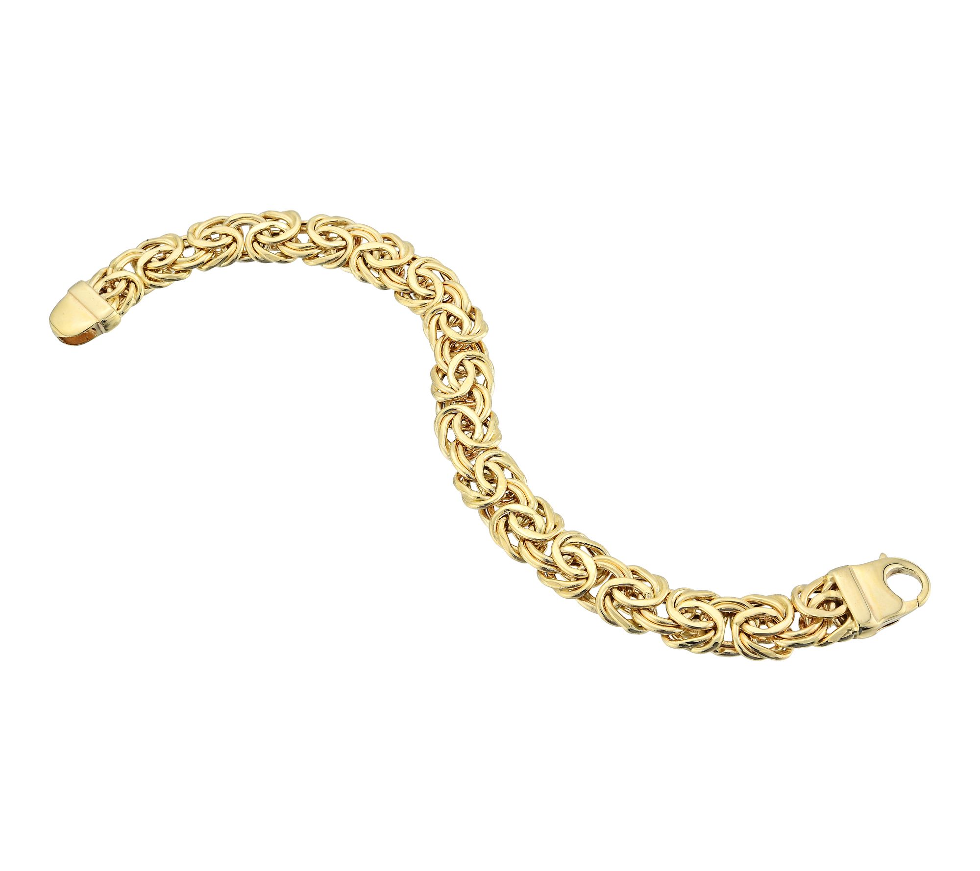 Adorna 14K Gold 10mm Bold Byzantine Chain 8