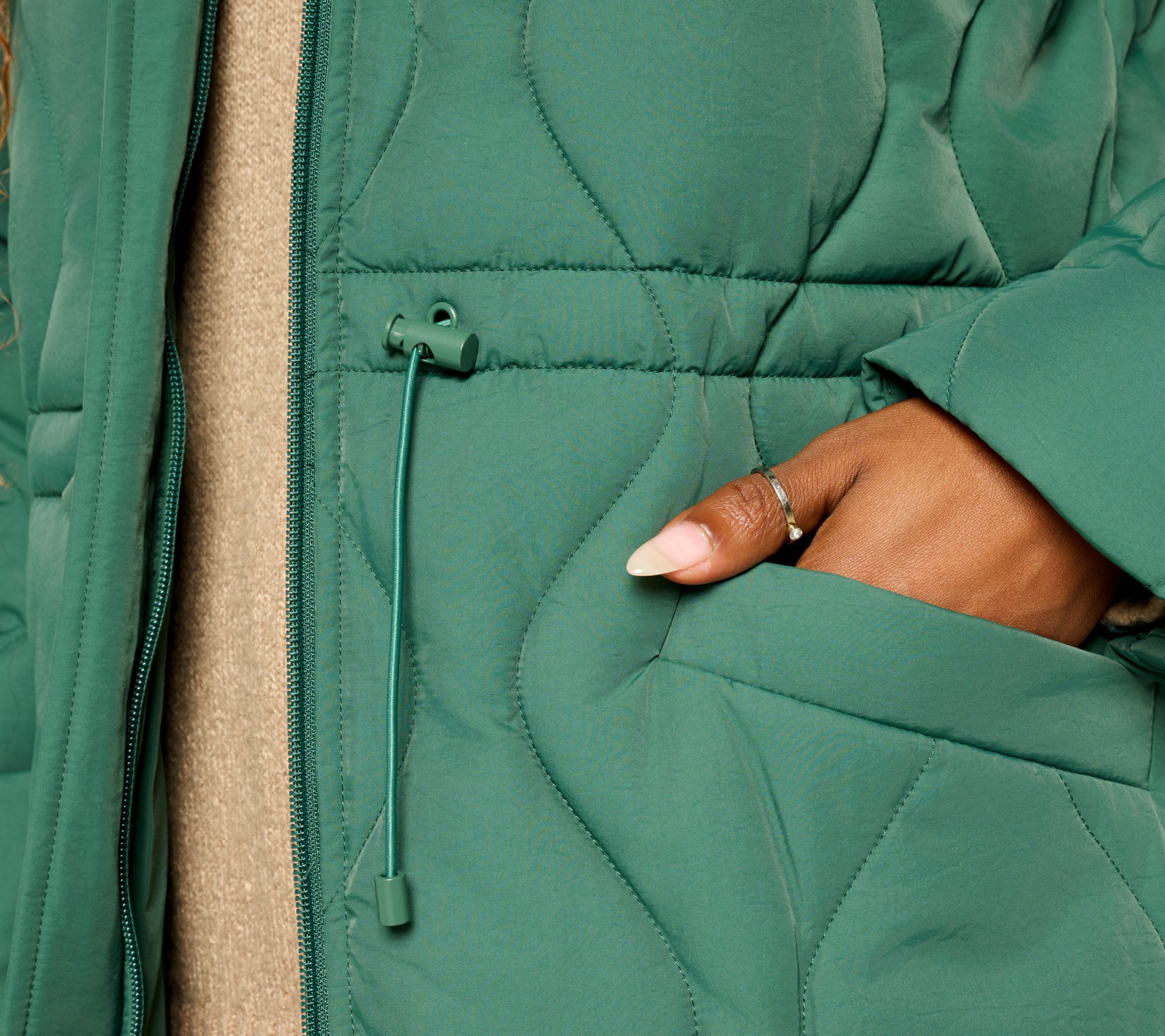 Susan Graver Quilted Cinch Waist Jacket