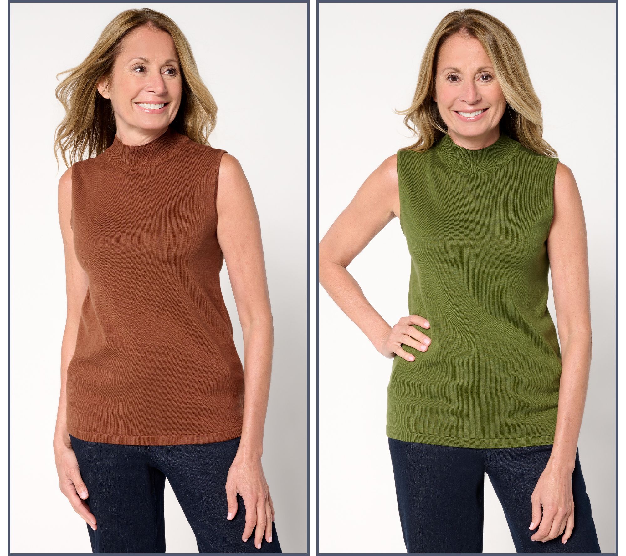 Joan Rivers Wardrobe Builders 2-Pack Mock Neck Sleeveless Swtr