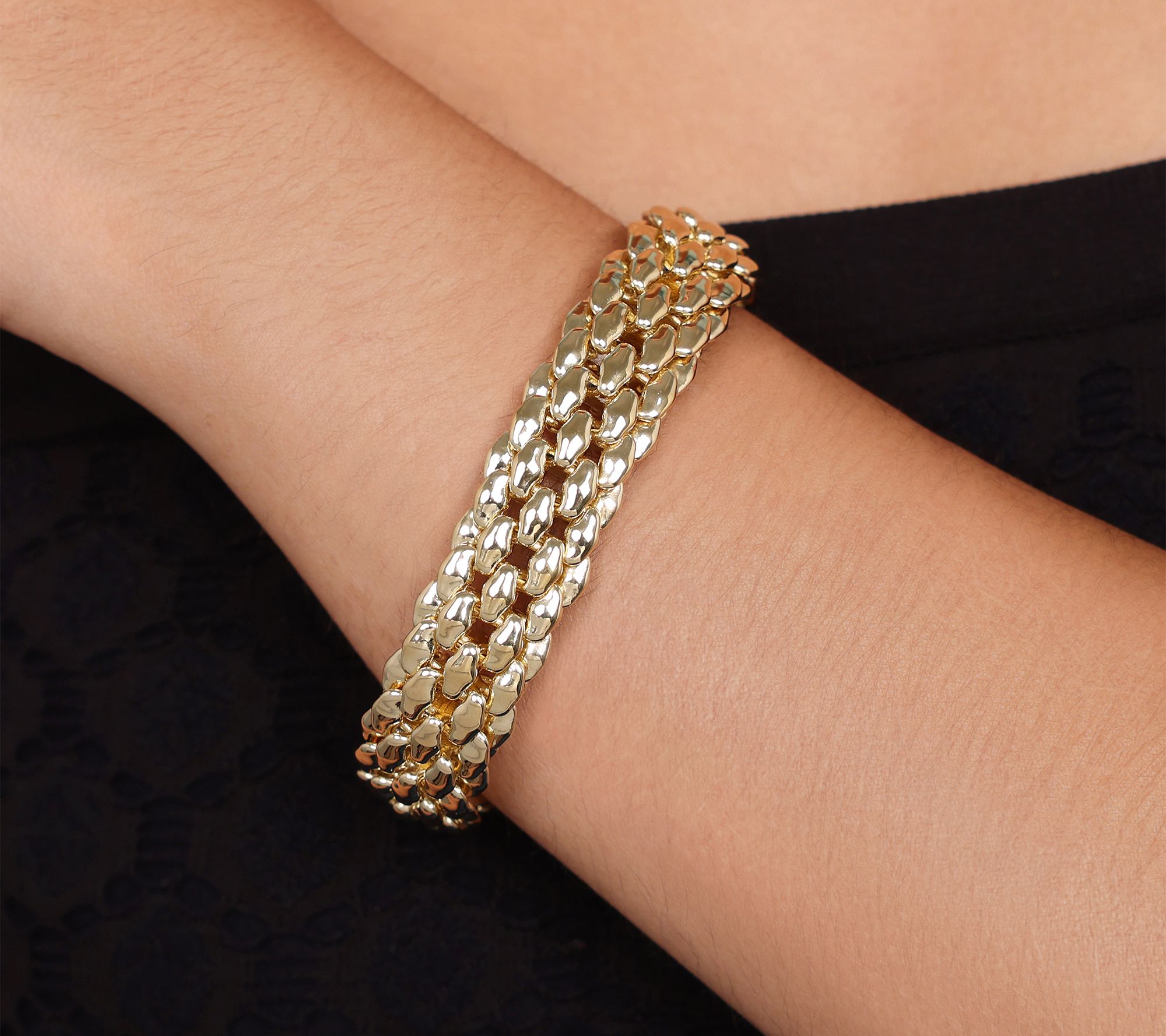 David Markstein Mesh Bracelet, 14K Gold Over Resin