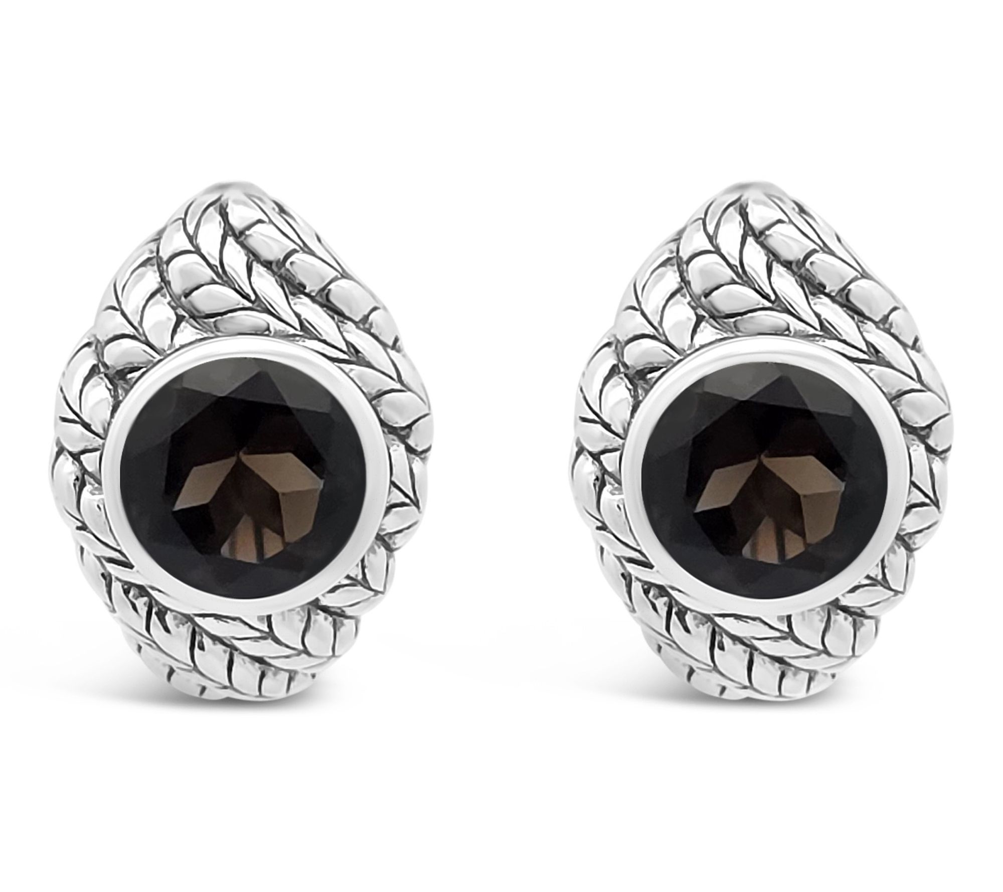 Tiffany Kay Sterling Studio Smoky Quartz Purl Knit Earrings