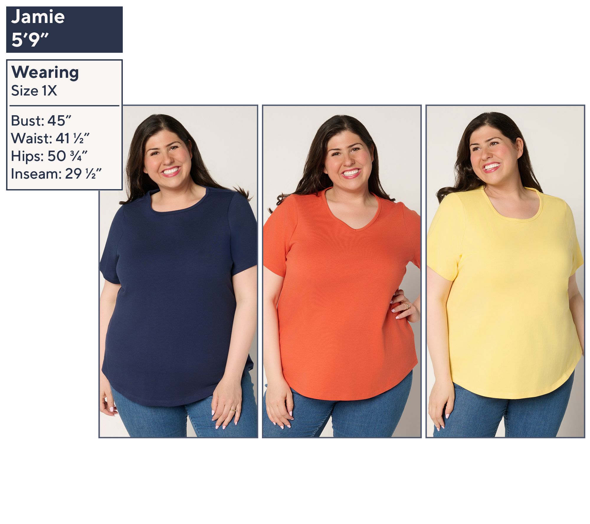 Denim & Co. Essentials Perfect Jersey Variety 3-Pack Short Slv Tops