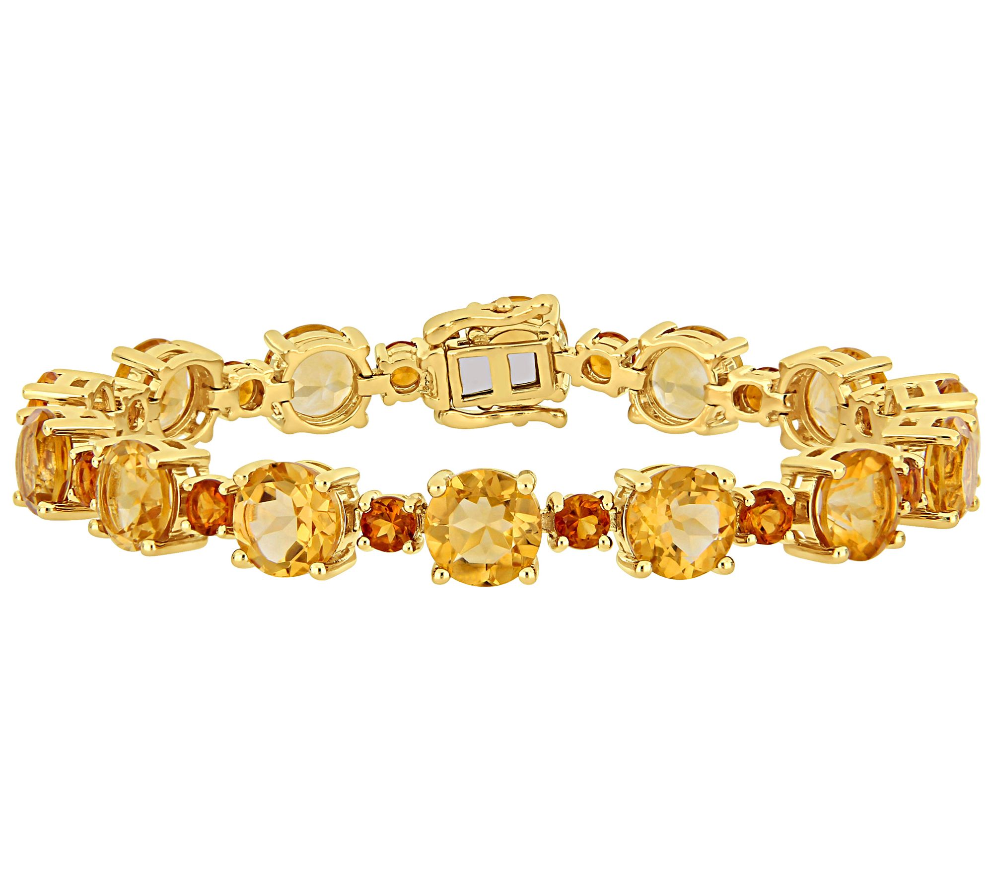 Sterling Silver 29.00 cttw Citrine Tennis Bracelet