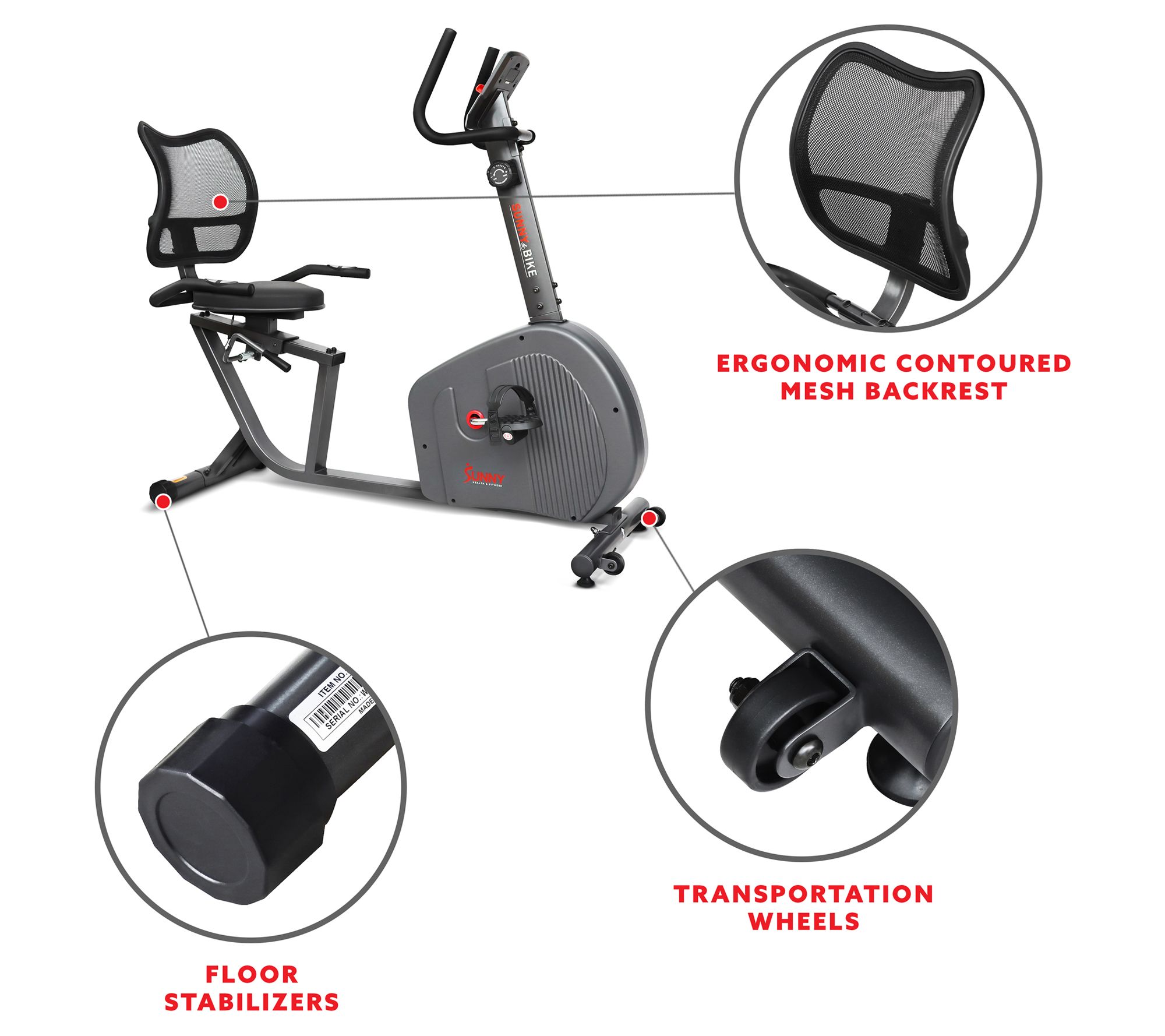 Sunny Health & Fitness Endurance Series Smart Recumbent Bike