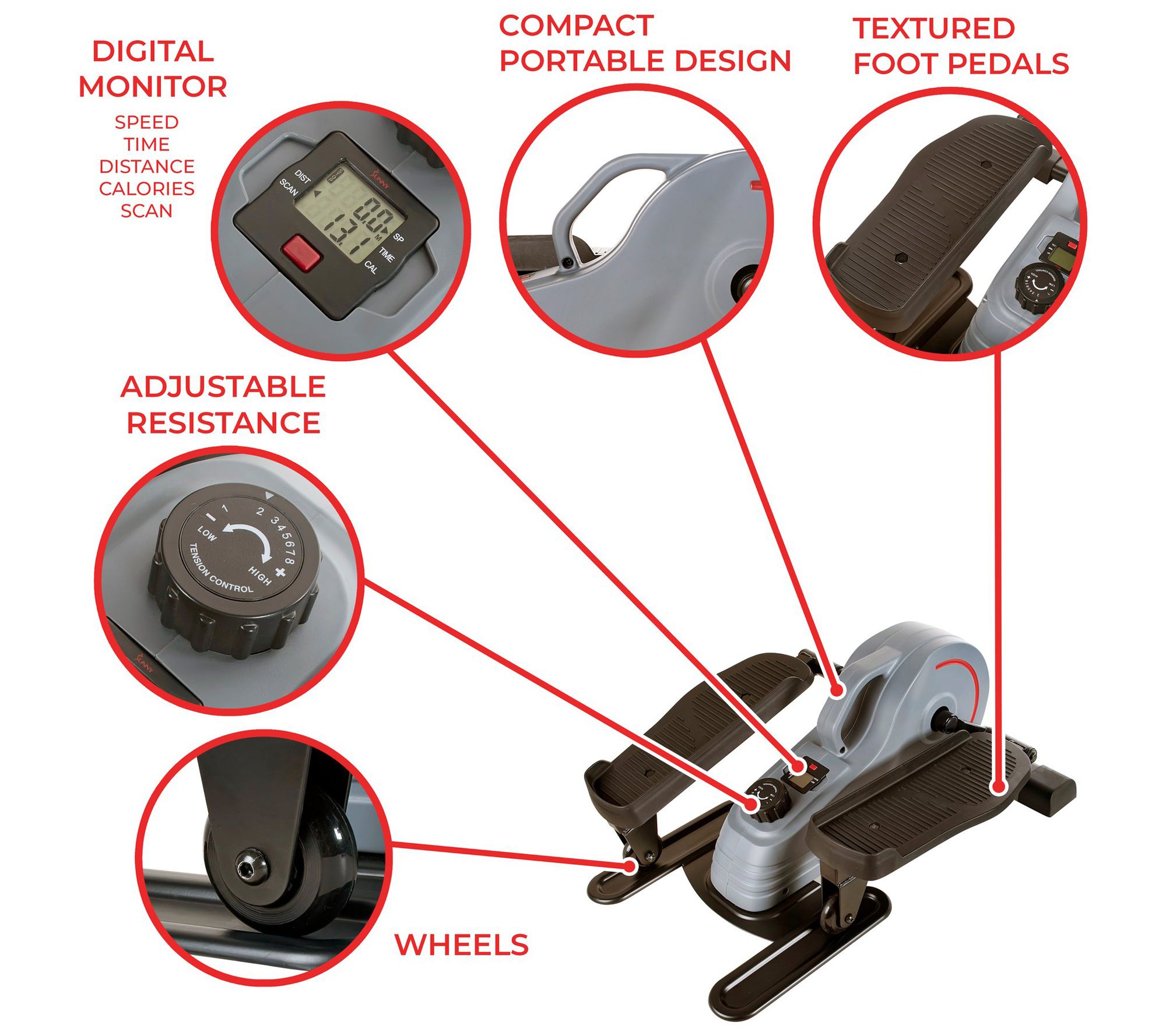 Sunny Health & Fitness SF-E3908 Portable Standp Elliptical