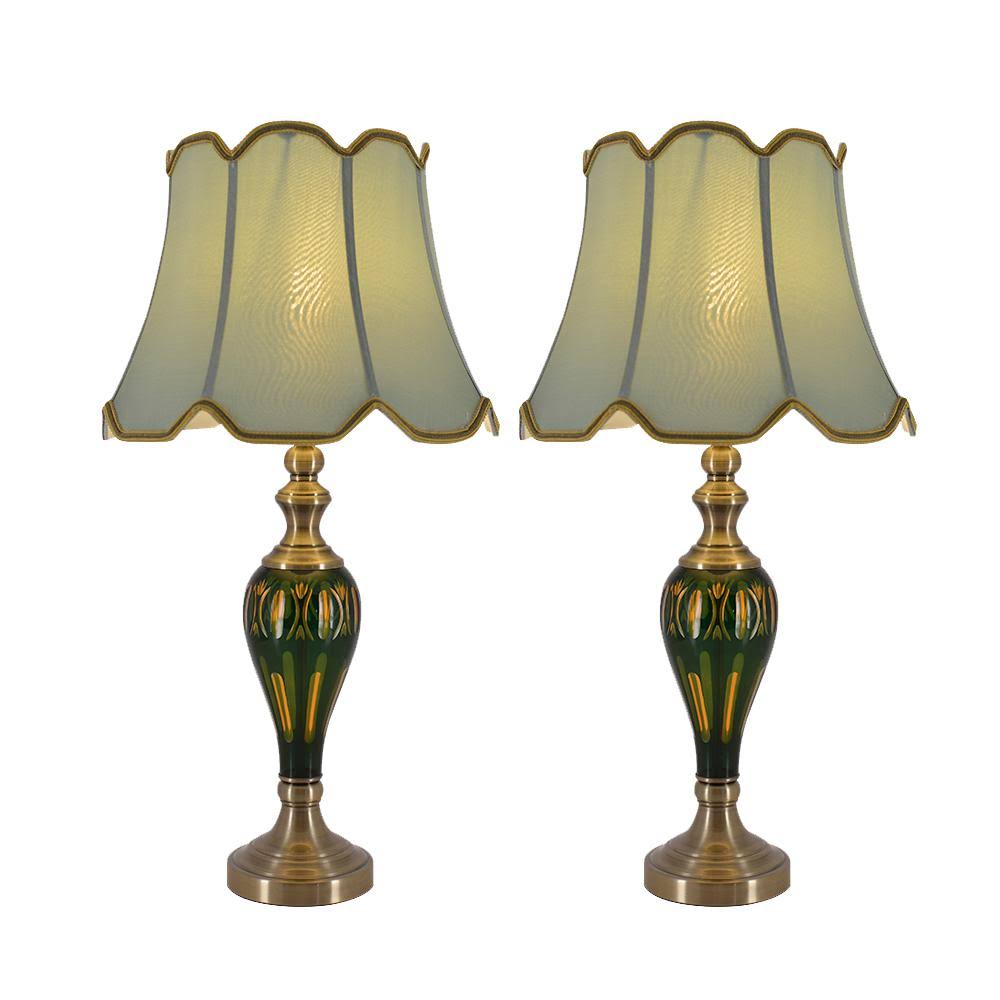 Carro Petunia 28 in. Green Indoor Table Lamp (Set of 2)