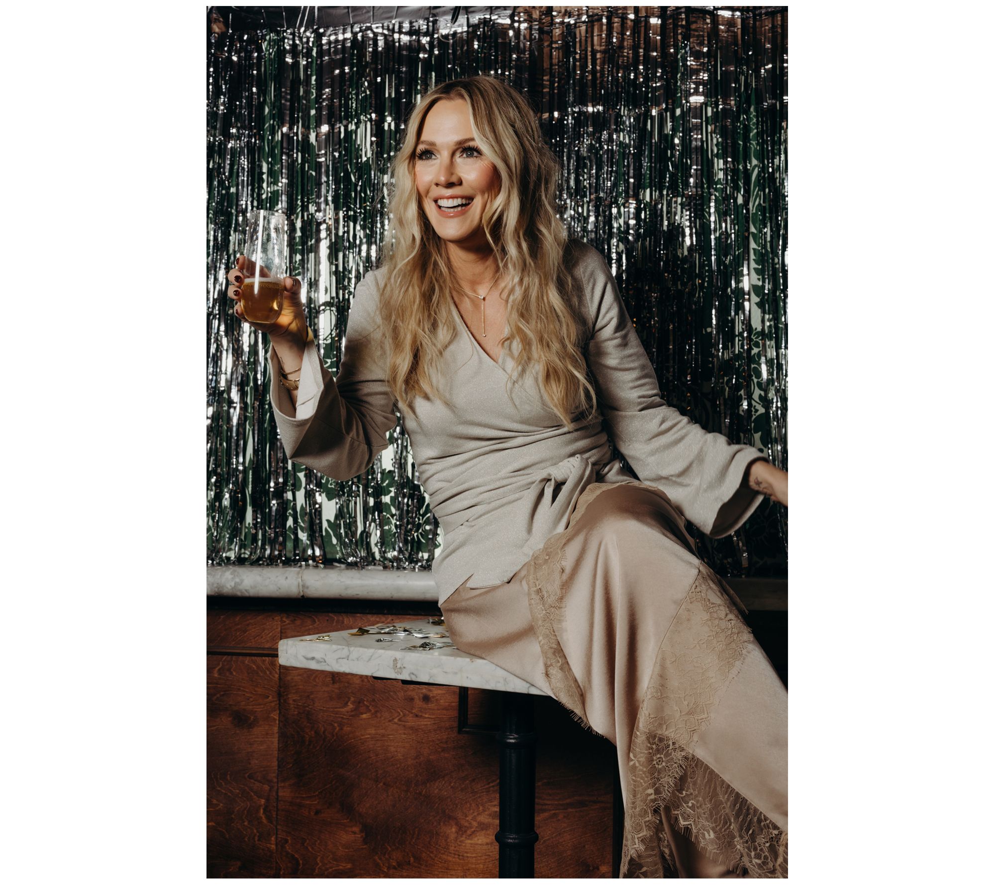 Me by Jennie Garth Wilder Knit Wrap Top