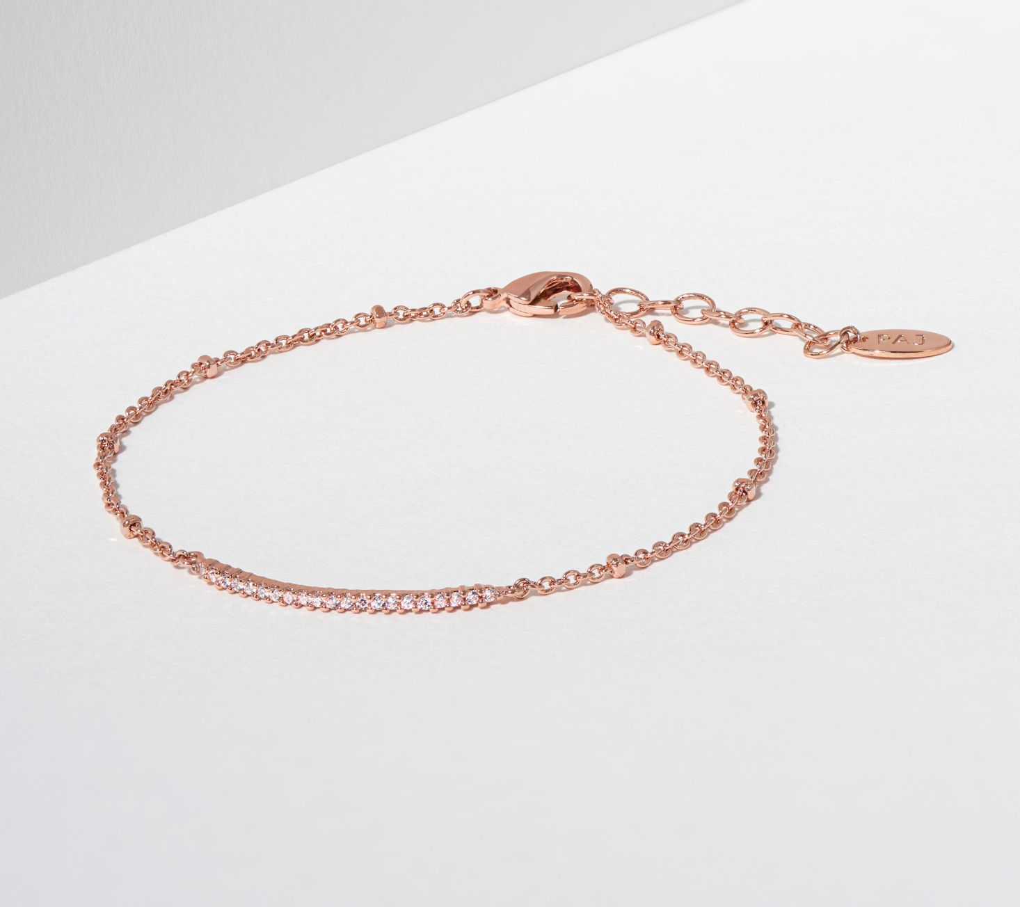 Diamonique Delicate Layering Bar Bracelet, 18K Gold Clad