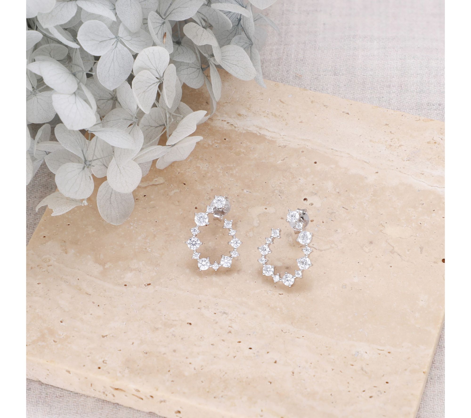 Ariva Sterling Silver Diamonique Galaxy Earrings