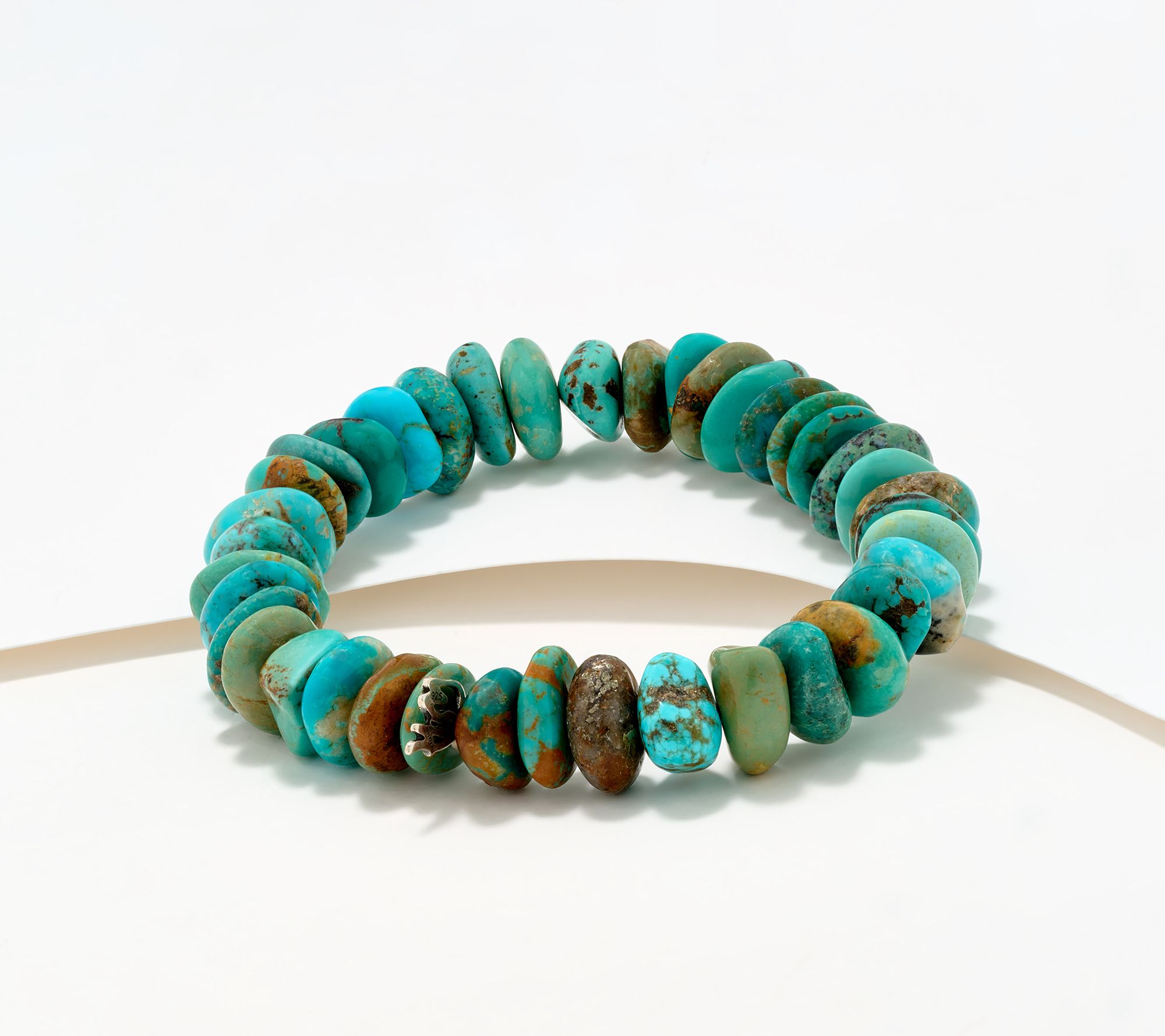 American West Shades of Blue Turquoise Stretch Bracelet