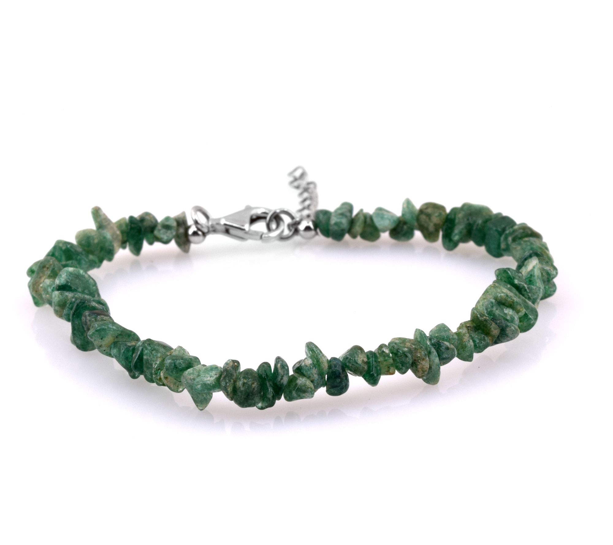 Sterling Silver Uncut Multi-Gemstone Beaded Bracelet