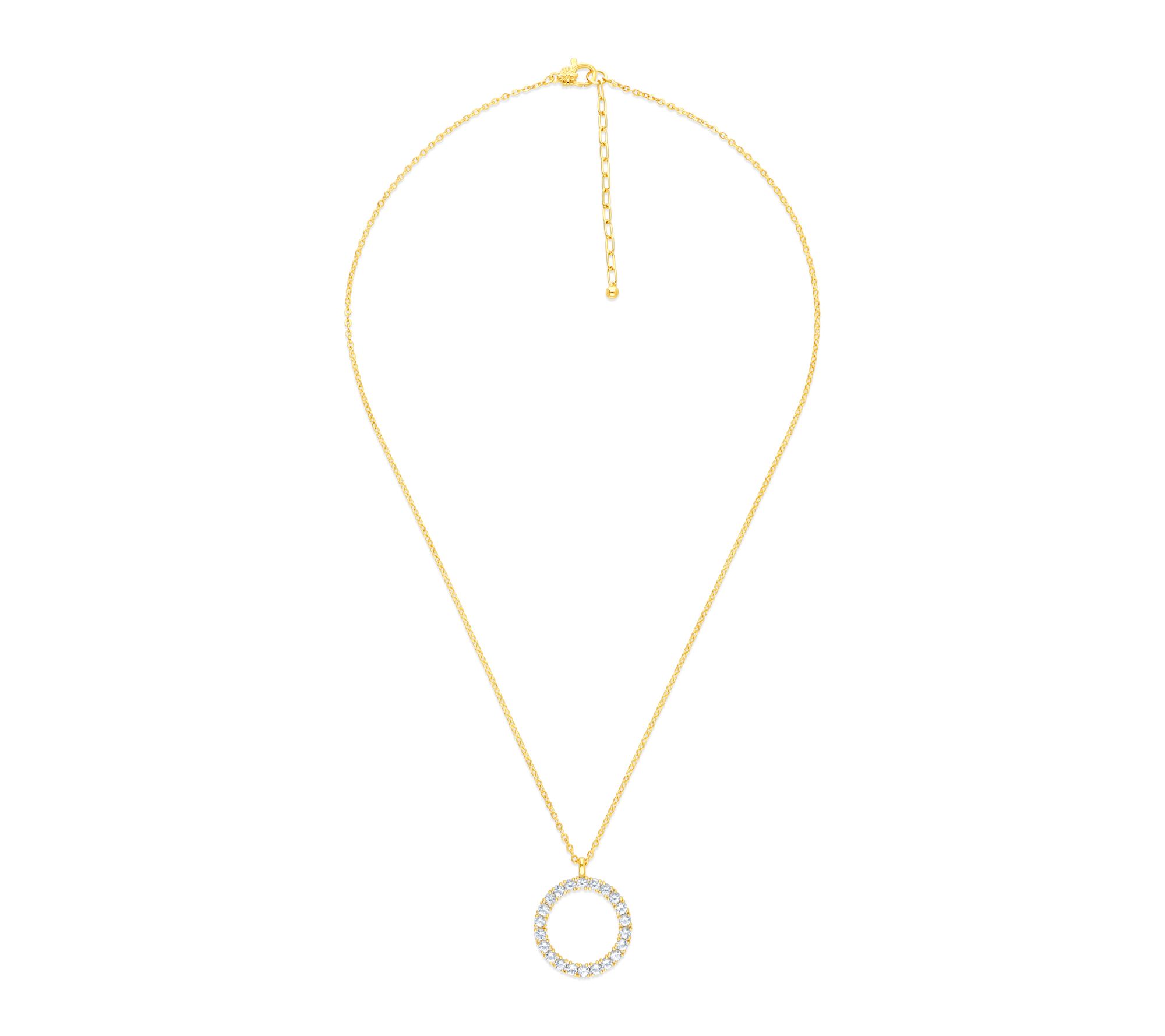 Ariva 18K Gold Clad White Topaz Cleo Necklace