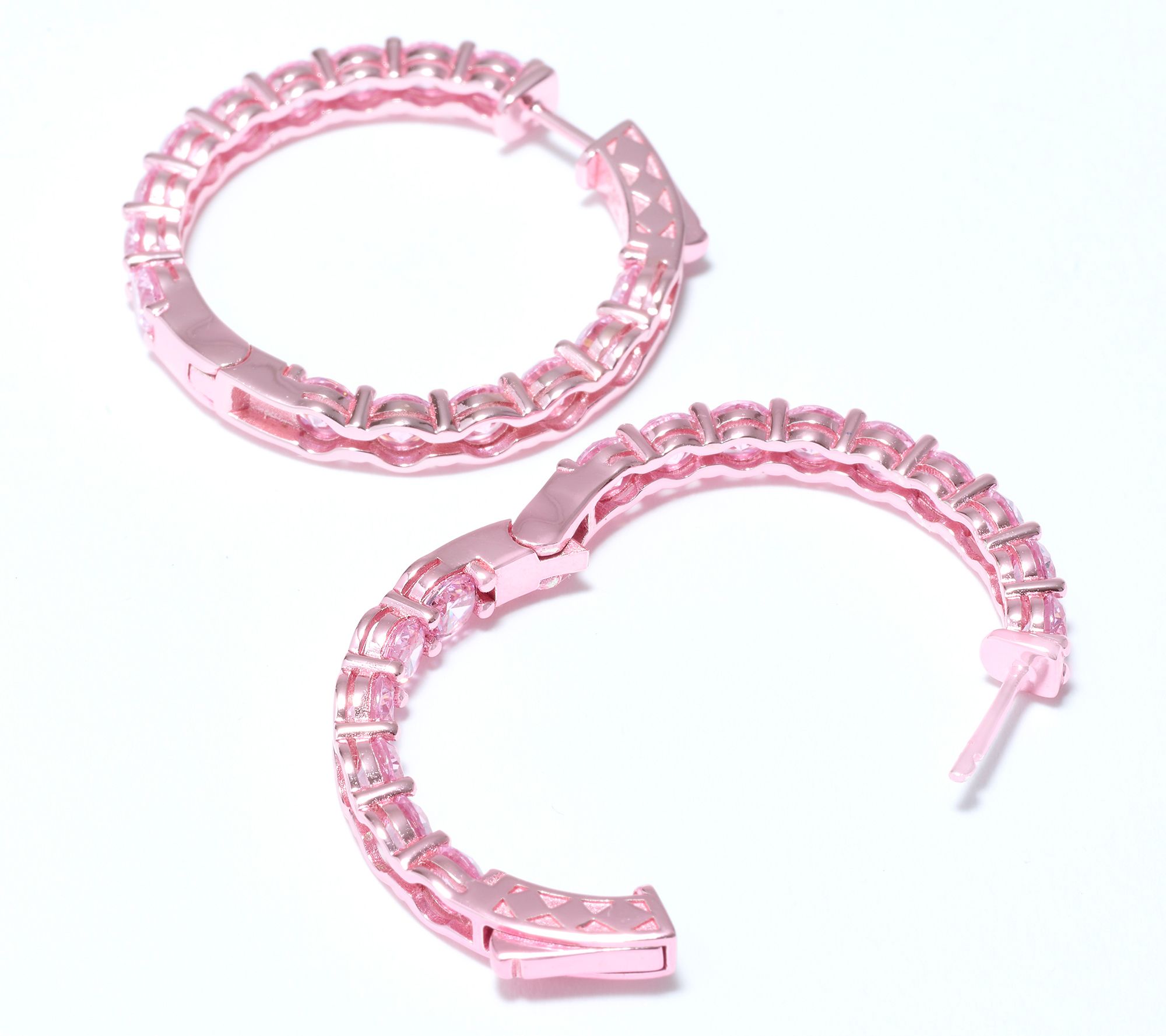 Diamonique x Jennifer Miller Colored Hoop Earrings, Sterling Silver