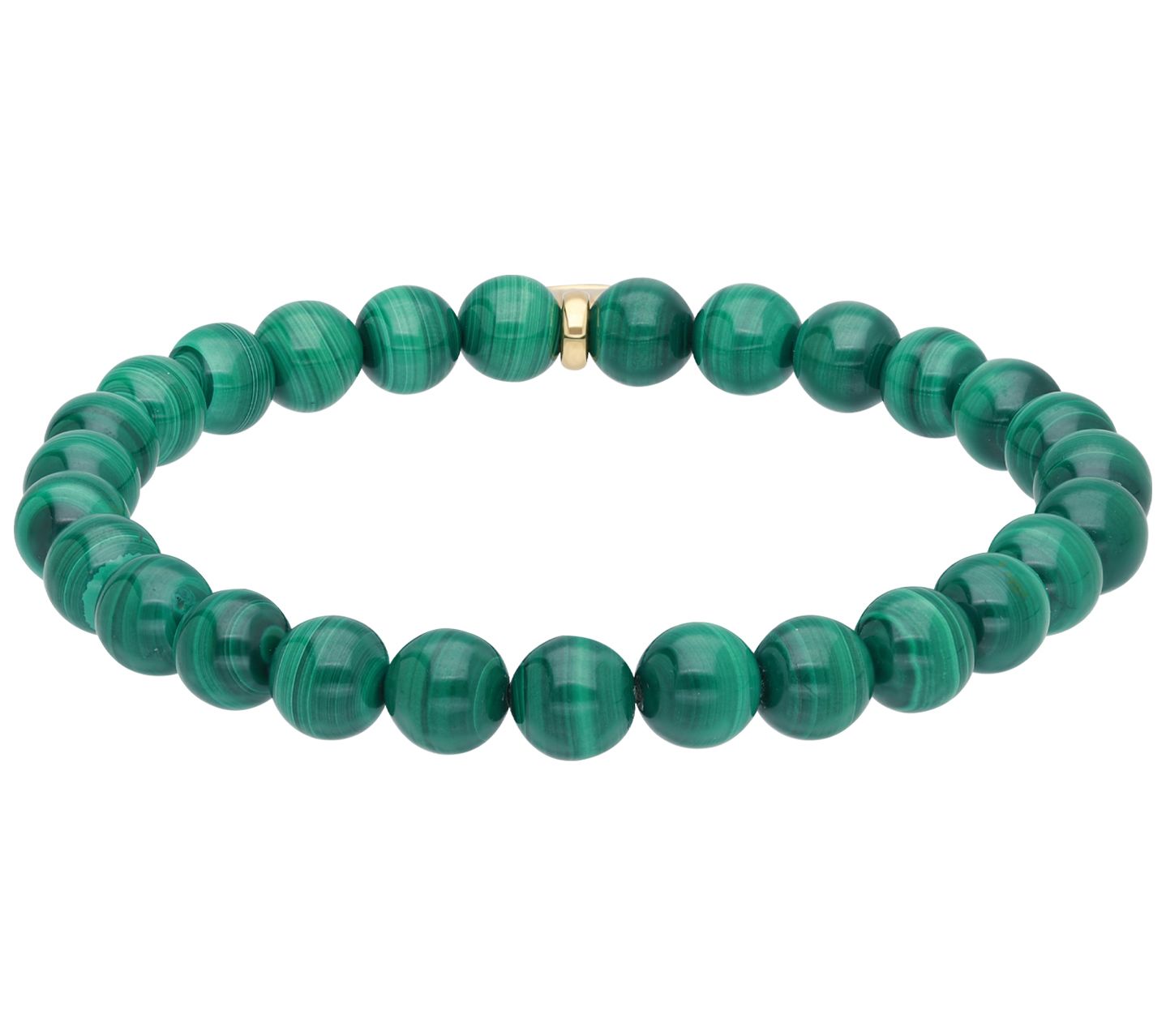 Elyse Ryan 14K Gold Clad Malachite Beaded Stretch Bracelet