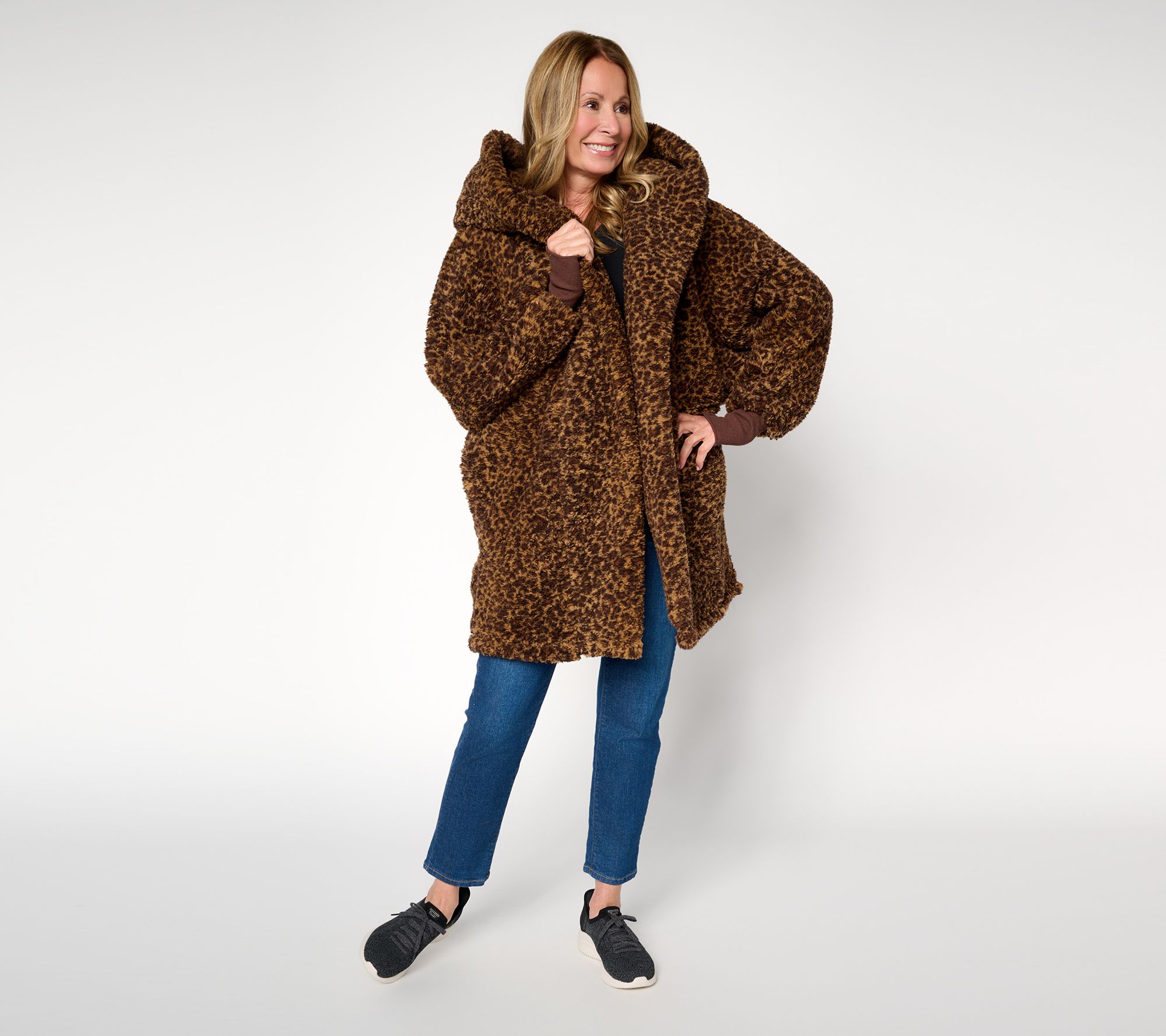 By Jill Martin Regular Sherpa Embroidered Hooded Lounger