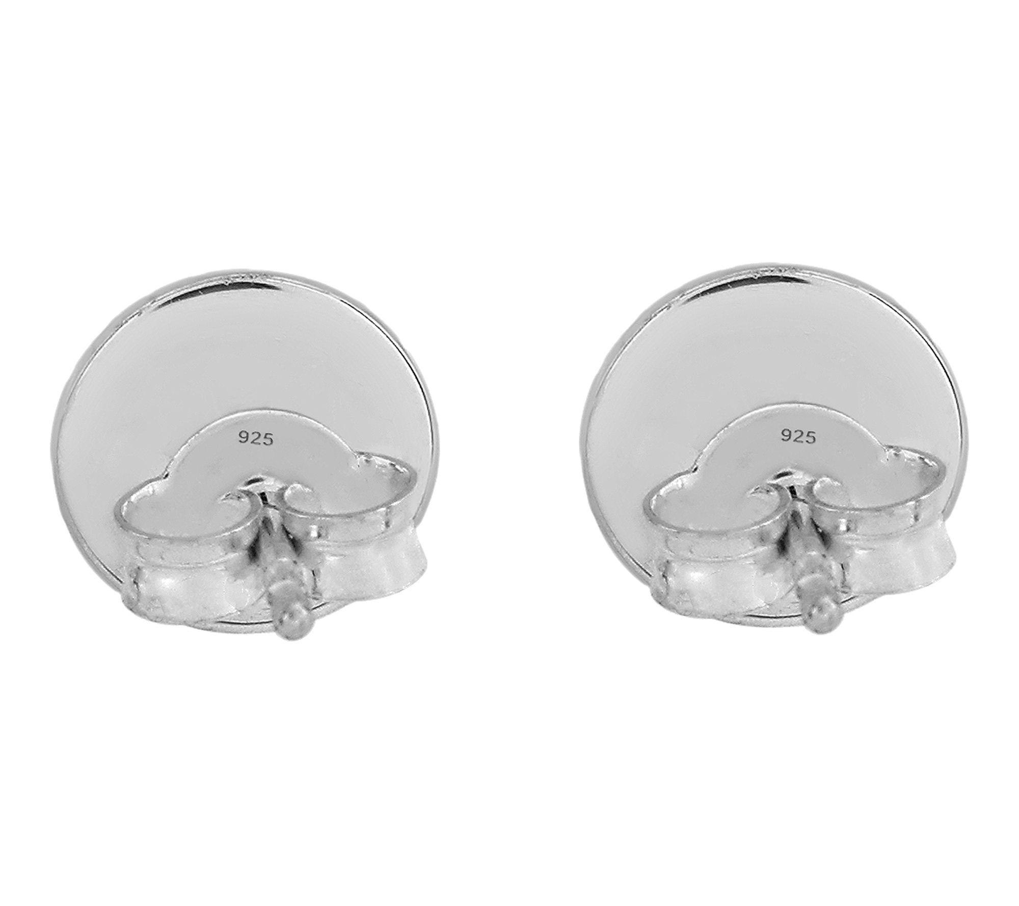 Diamonique Disc Stud Earrings, Sterling Silver