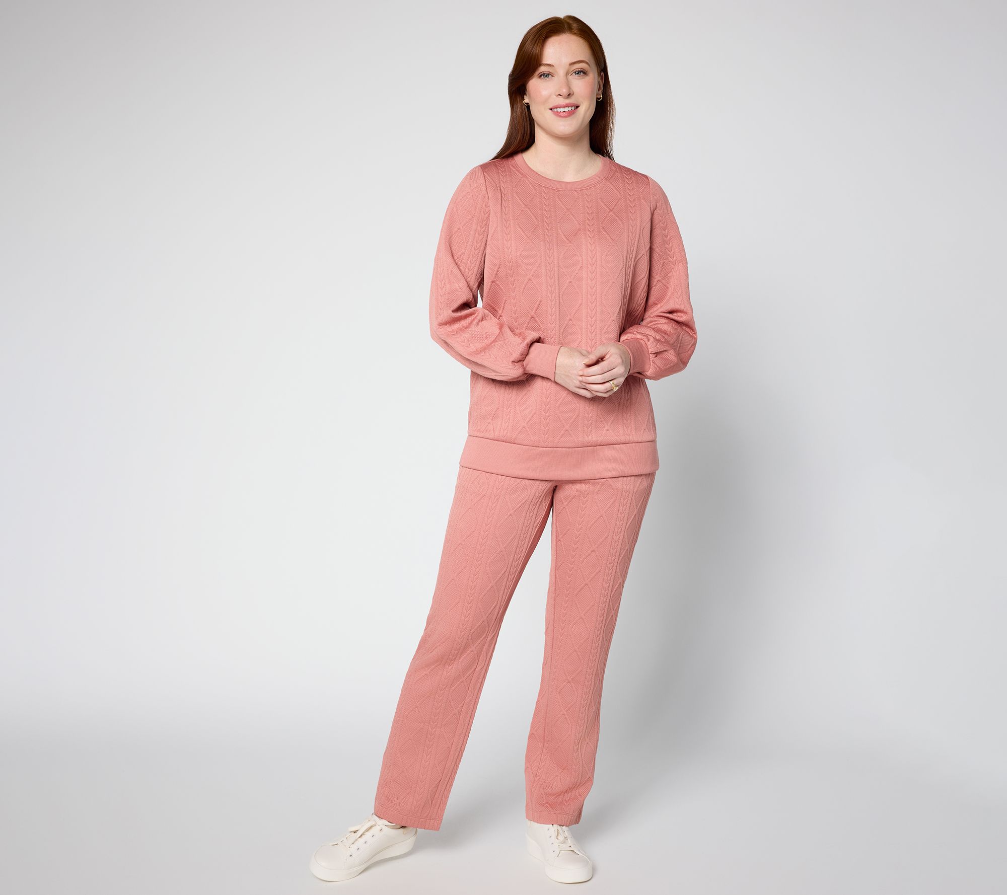 Belle by Kim Gravel Cable Chic Crewneck