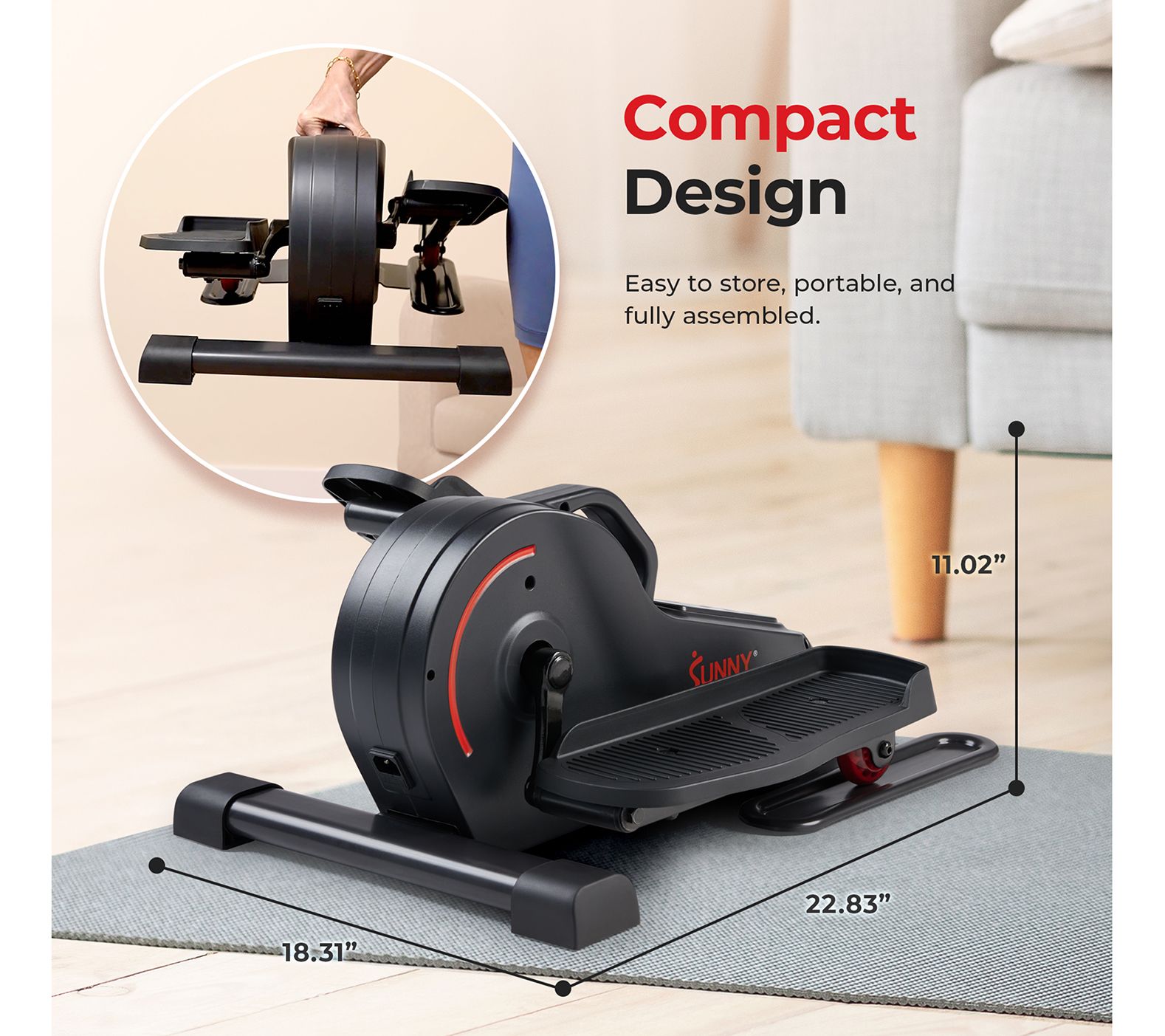 Sunny Smart Electric Motorized Under Desk Elliptical