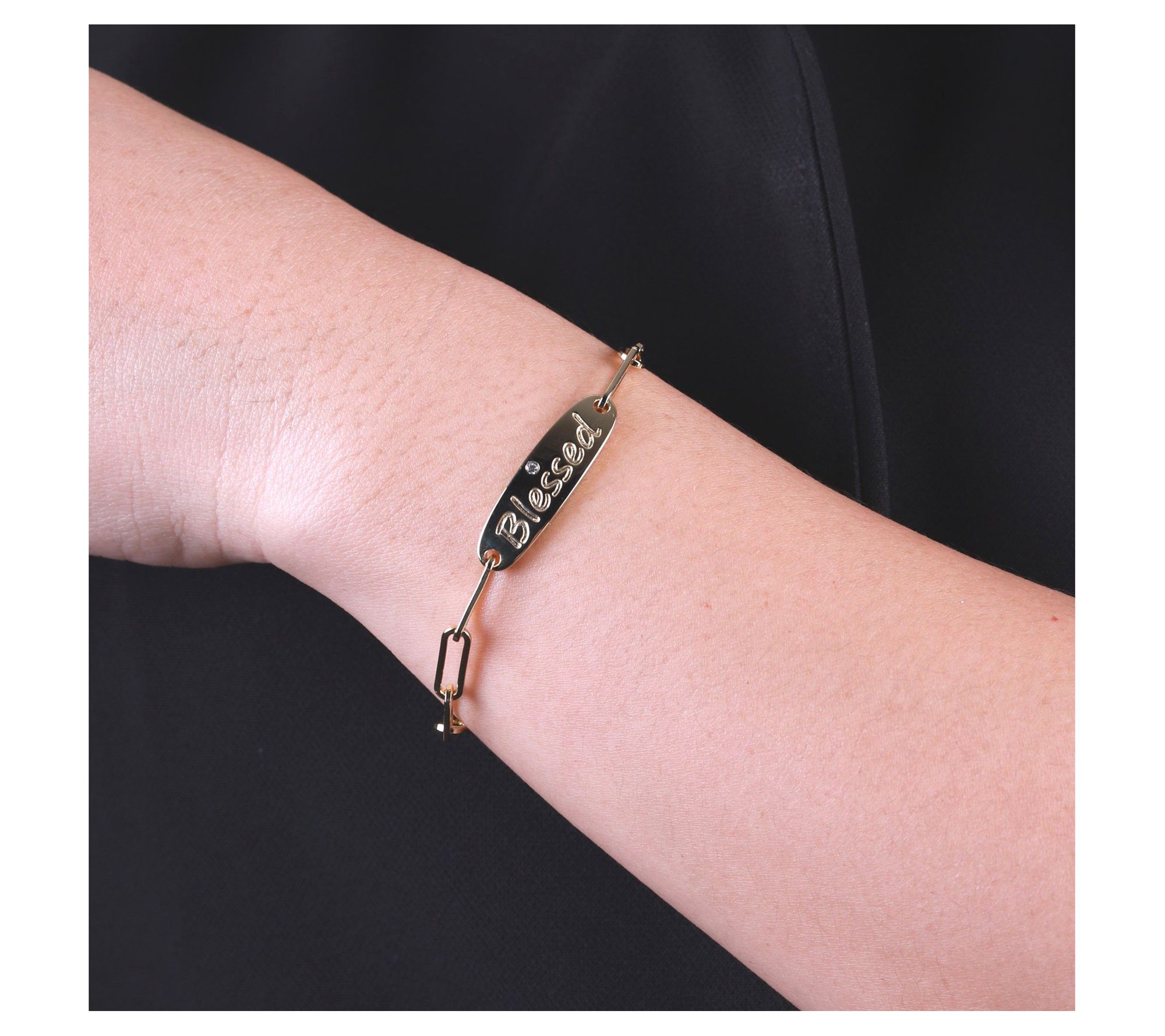 Ariva 18K Gold Clad Diamonique Affirmation Bracelet
