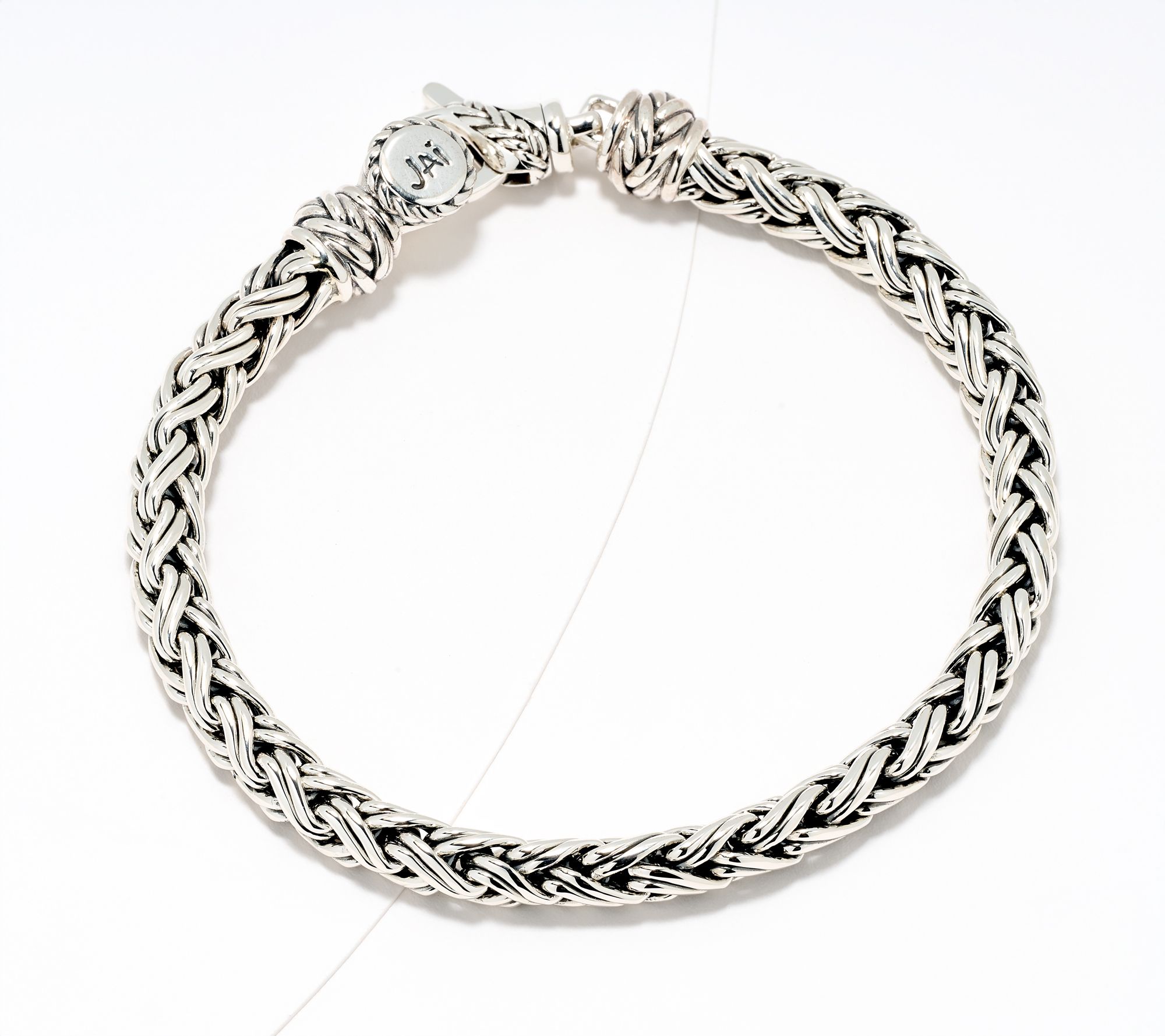 JAI Sterling Silver 5.3mm Handwoven Legacy Chain Bracelet, 22.0g