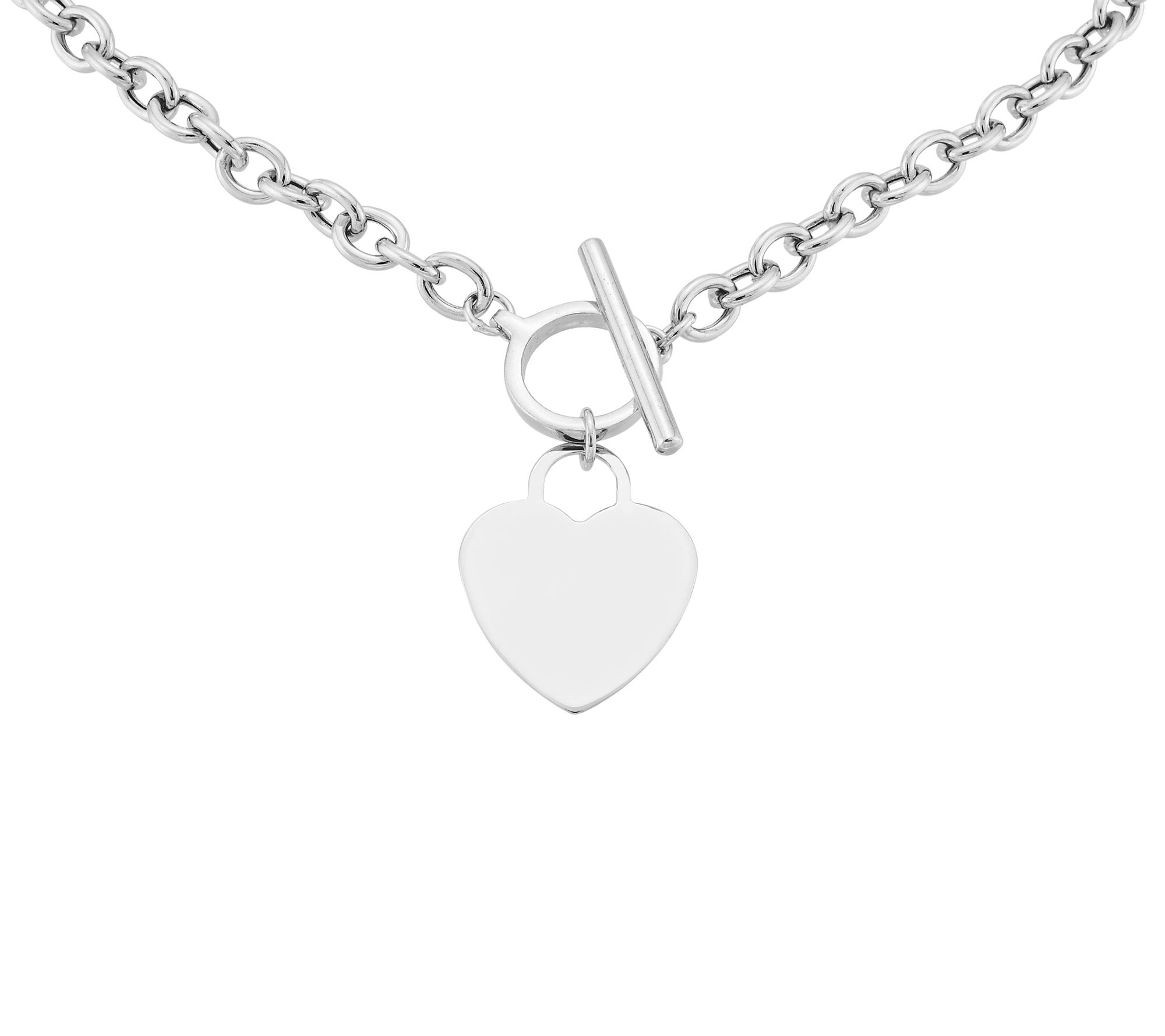 Silver Style Polished Heart Charm 18