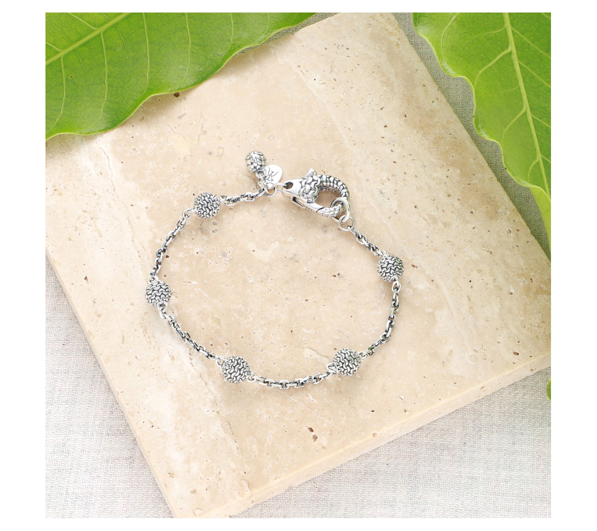 Tiffany Kay Studio Sterling Purl Knit Ball Station Bracelet