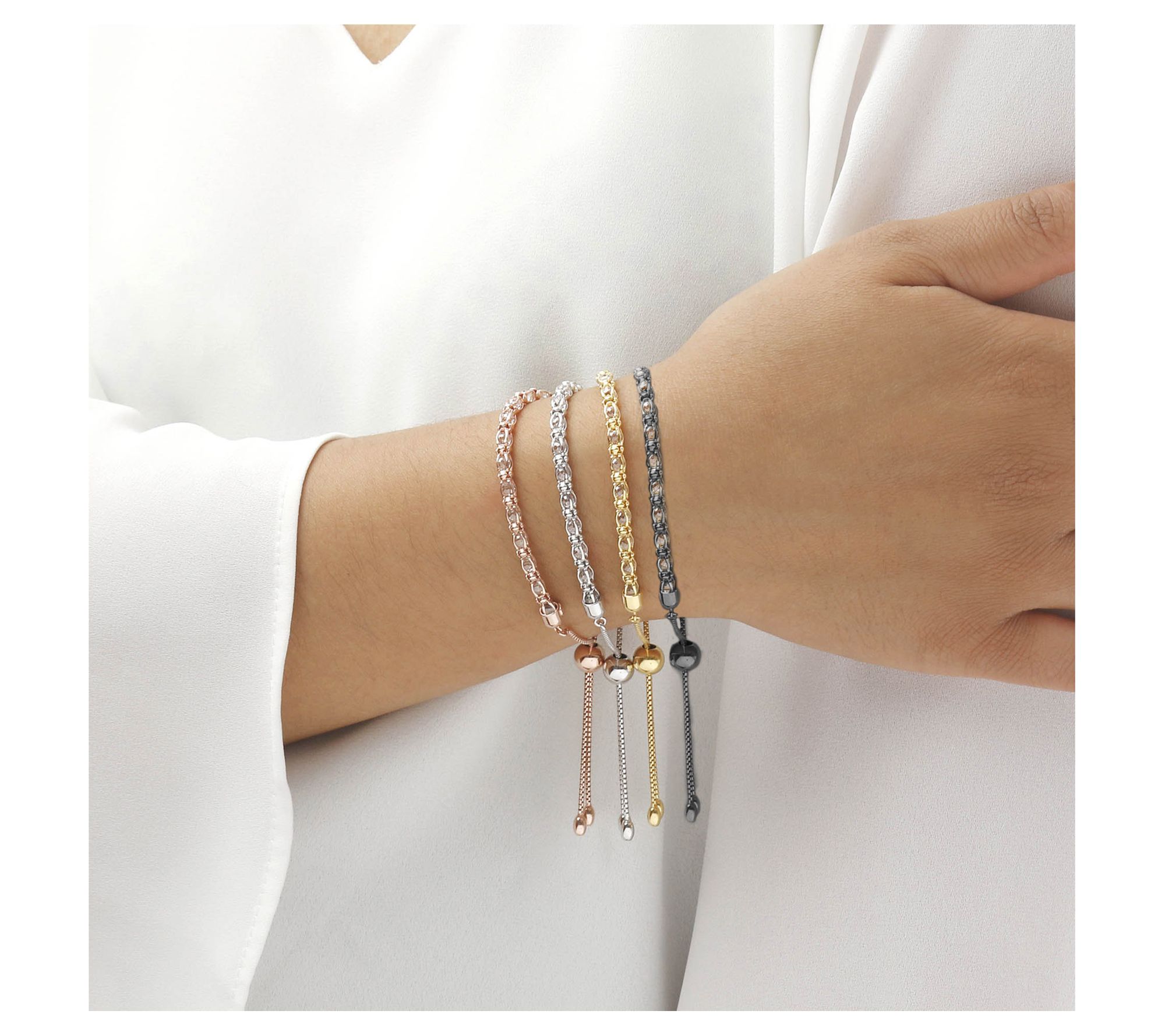 Diamonique 1.50 cttw Adjustable Tennis Bracelet, Sterling